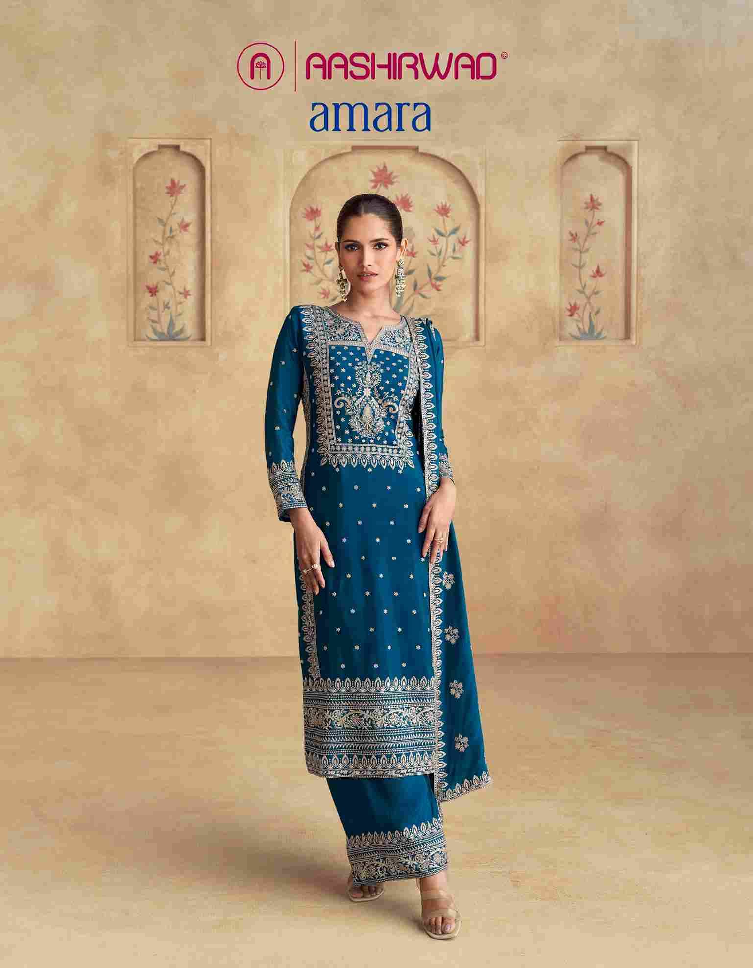 Amara By Aashirwad Creation 10067 To 10068 Series Beautiful Festive Suits Colorful Stylish Fancy Casual Wear & Ethnic Wear Chinnon Silk Dresses At Wholesale Price