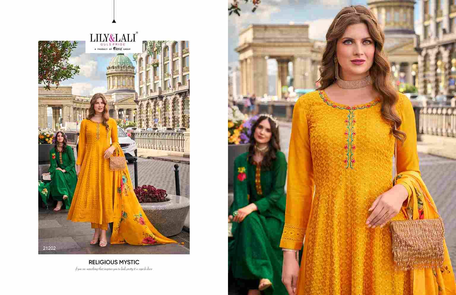 Alamzeb By Lily And Lali 21201 To 21206 Series Designer Festive Suits Collection Beautiful Stylish Fancy Colorful Party Wear & Occasional Wear Vichitra Silk Dresses At Wholesale Price