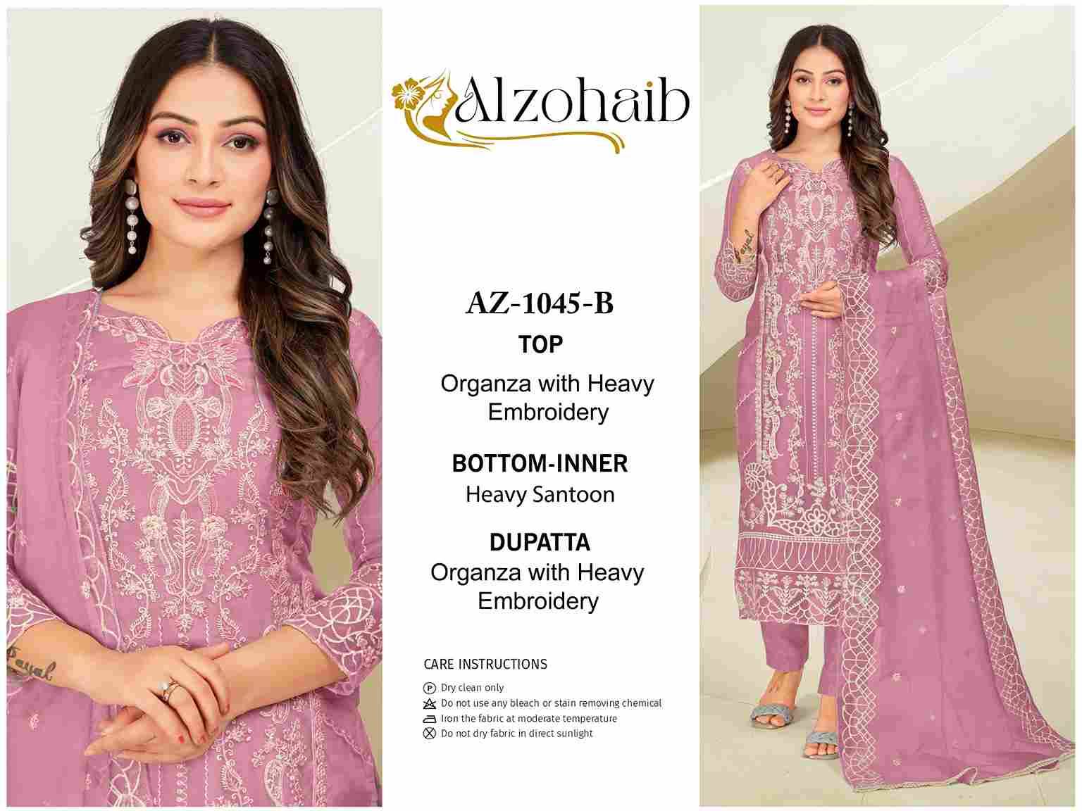 Alzohaib-1045 Colours By Alzohaib 1045-A To 1045-D Series Wholesale Designer Pakistani Suits Collection Beautiful Stylish Fancy Colorful Party Wear & Occasional Wear Organza Dresses At Wholesale Price