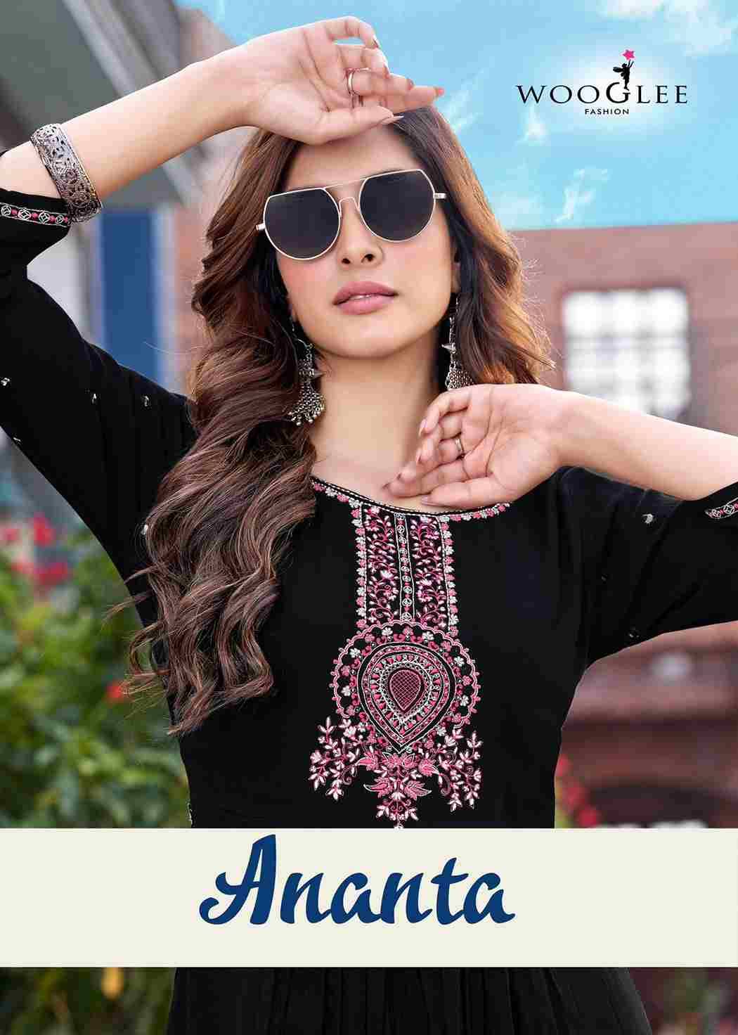 Ananta By Wooglee 4001 To 4004 Series Designer Stylish Fancy Colorful Beautiful Party Wear & Ethnic Wear Collection Heavy Rayon Kurtis At Wholesale Price