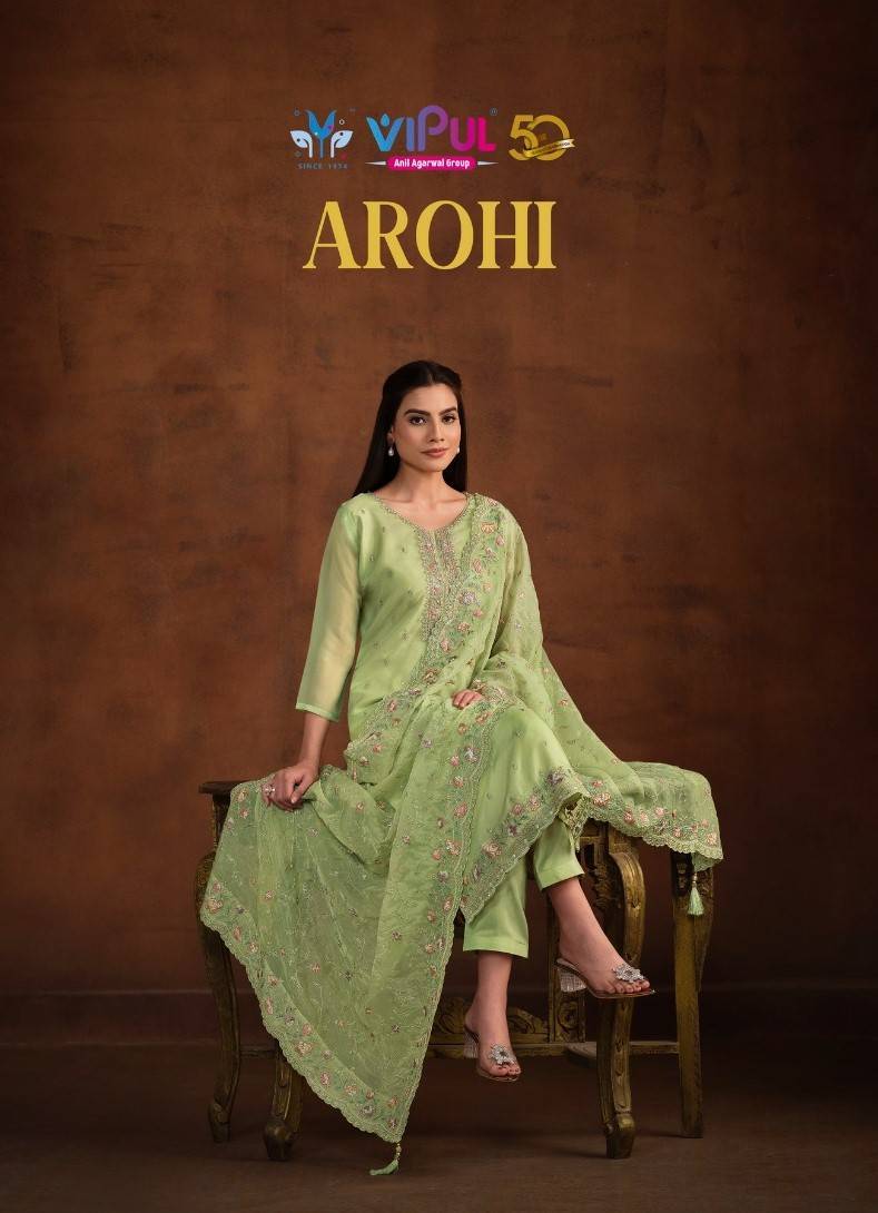 Arohi By Vipul Fashion 5711 To 5716 Series Designer Festive Suits Beautiful Fancy Stylish Colorful Party Wear & Occasional Wear Soft Organza Embroidered Dresses At Wholesale Price