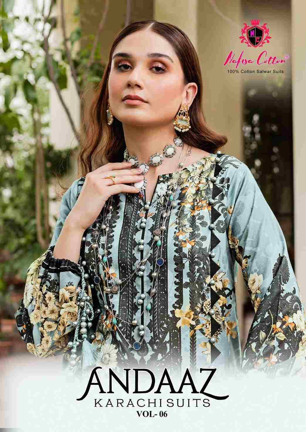 Andaaz Vol-6 By Nafisa Cotton 6001 To 6006 Series Beautiful Festive Suits Stylish Fancy Colorful Casual Wear & Ethnic Wear Pure Cotton Digital Print Dresses At Wholesale Price