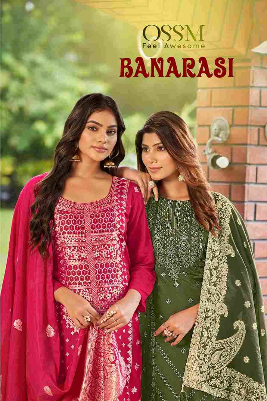 Banarasi By Ossm 1001 To 1006 Series Beautiful Stylish Festive Suits Fancy Colorful Casual Wear & Ethnic Wear & Ready To Wear Viscose Silk Jacquard Dresses At Wholesale Price