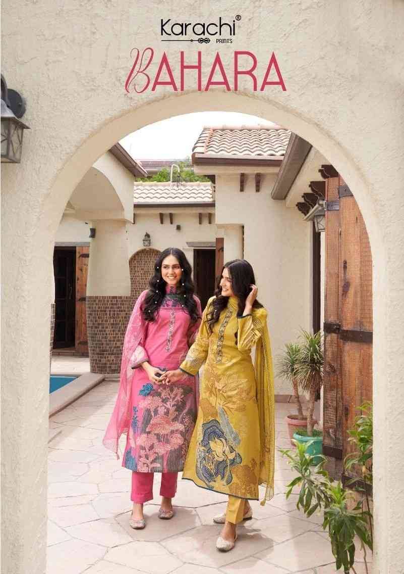 Bahara By Karachi Prints 1001 To 1006 Series Beautiful Festive Suits Colorful Stylish Fancy Casual Wear & Ethnic Wear Pure Jam Satin Print With Work Dresses At Wholesale Price