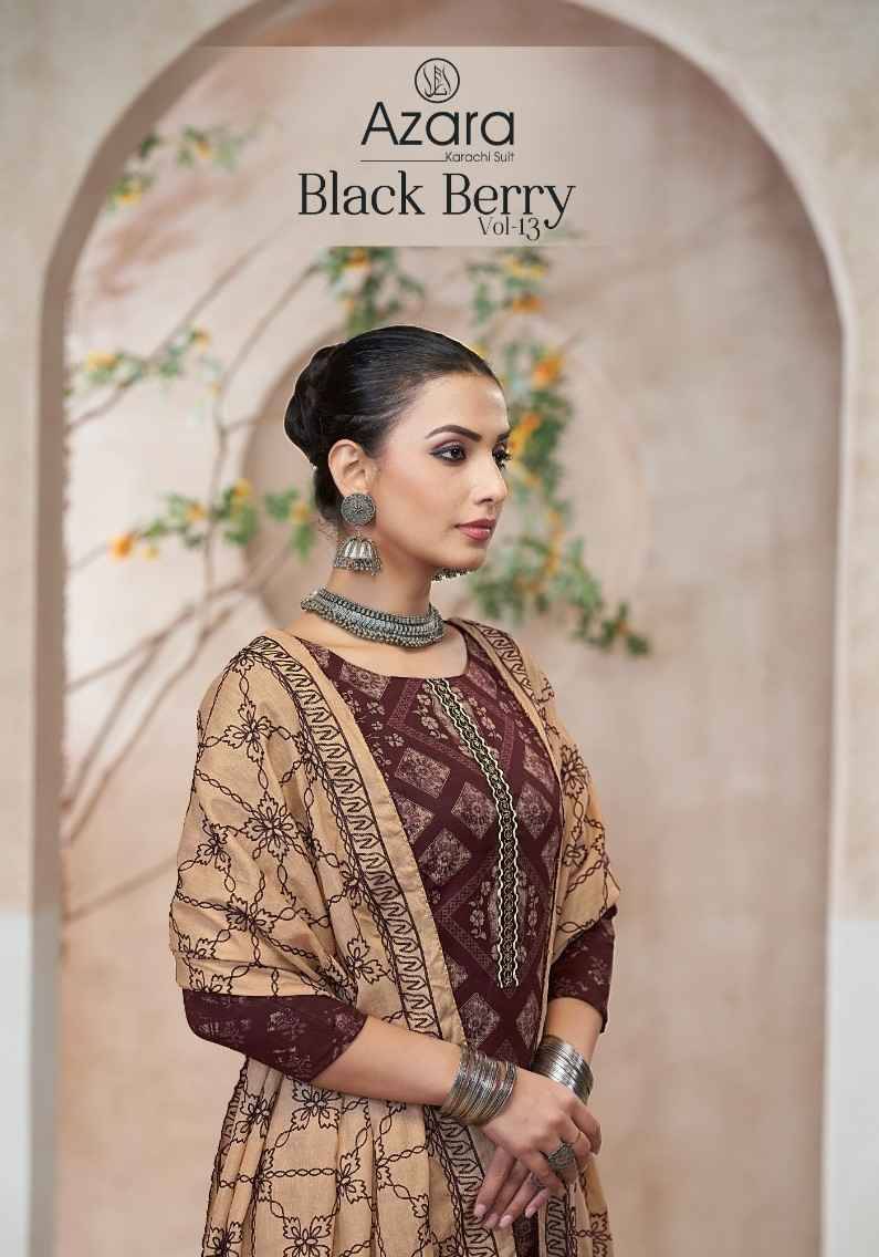 Black Berry Vol-13 By Azara 98001 To 98004 Series Beautiful Stylish Festive Suits Fancy Colorful Casual Wear & Ethnic Wear & Ready To Wear Cotton Print Dresses At Wholesale Price