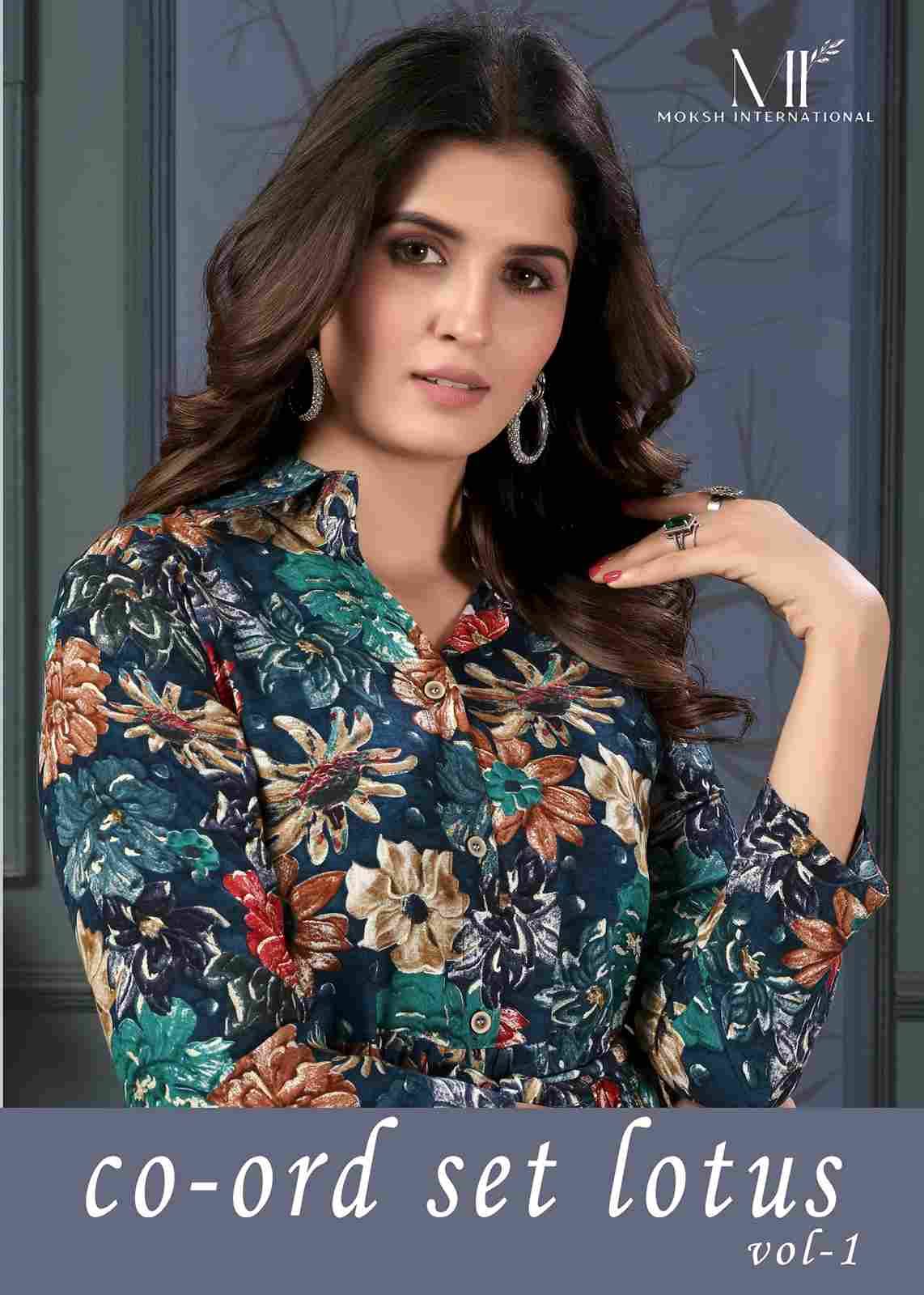 Co-Ord Set Lotus Vol-1 By Moksh International 846 To 850 Designer Stylish Fancy Colorful Beautiful Party Wear & Ethnic Wear Collection Rayon Print Co-Ord At Wholesale Price