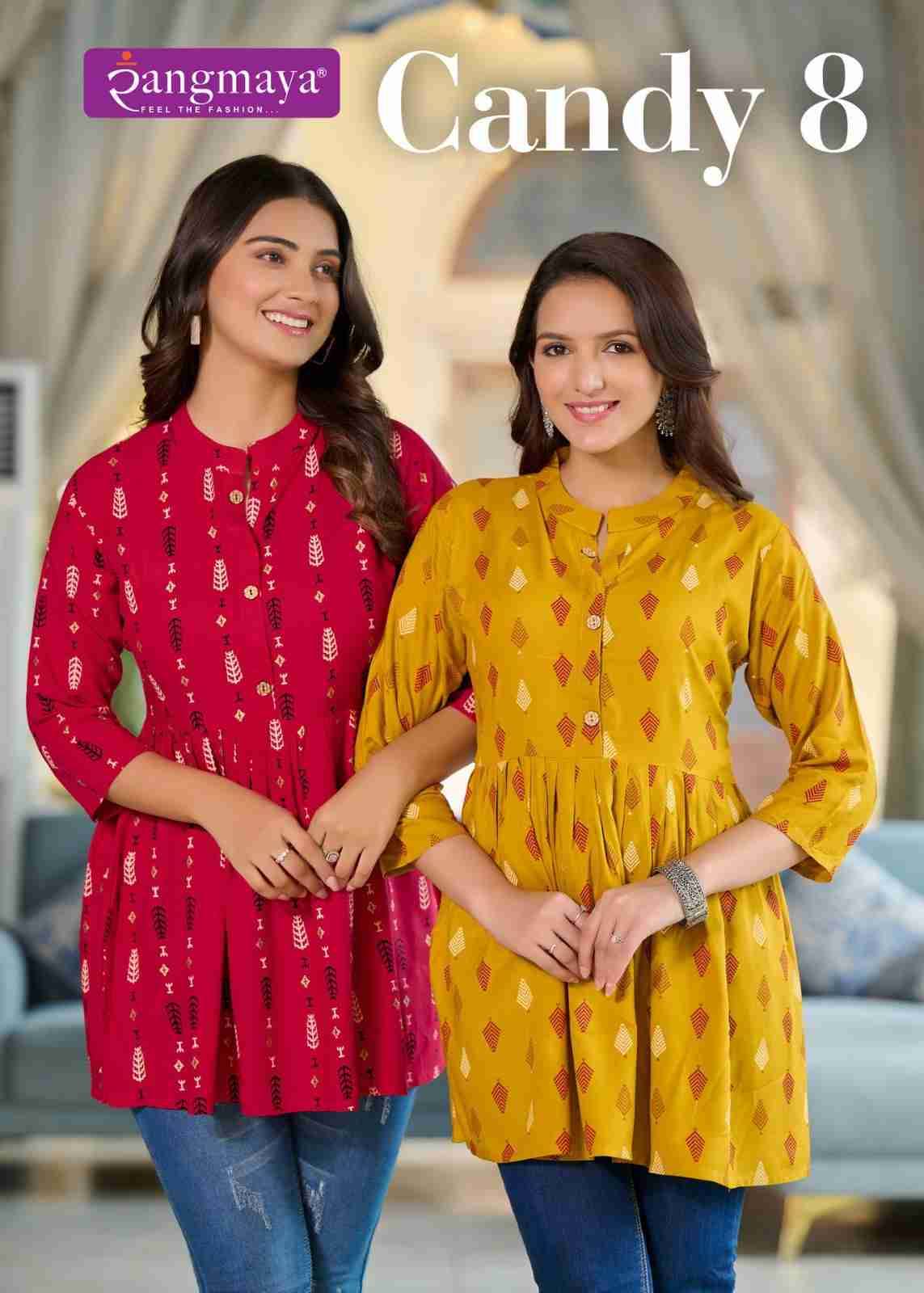 Candy Vol-8 By Rangmaya 801 To 808 Series Designer Stylish Fancy Colorful Beautiful Party Wear & Ethnic Wear Collection Fancy Print Tops At Wholesale Price