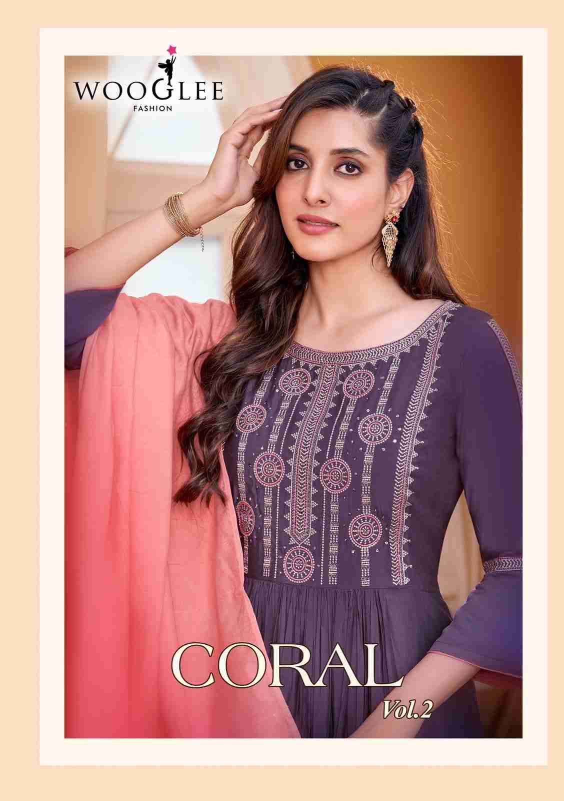 Coral Vol-2 By Wooglee 1007 To 1012 Series Beautiful Stylish Fancy Colorful Casual Wear & Ethnic Wear Collection Rayon With Work Dresses At Wholesale Price