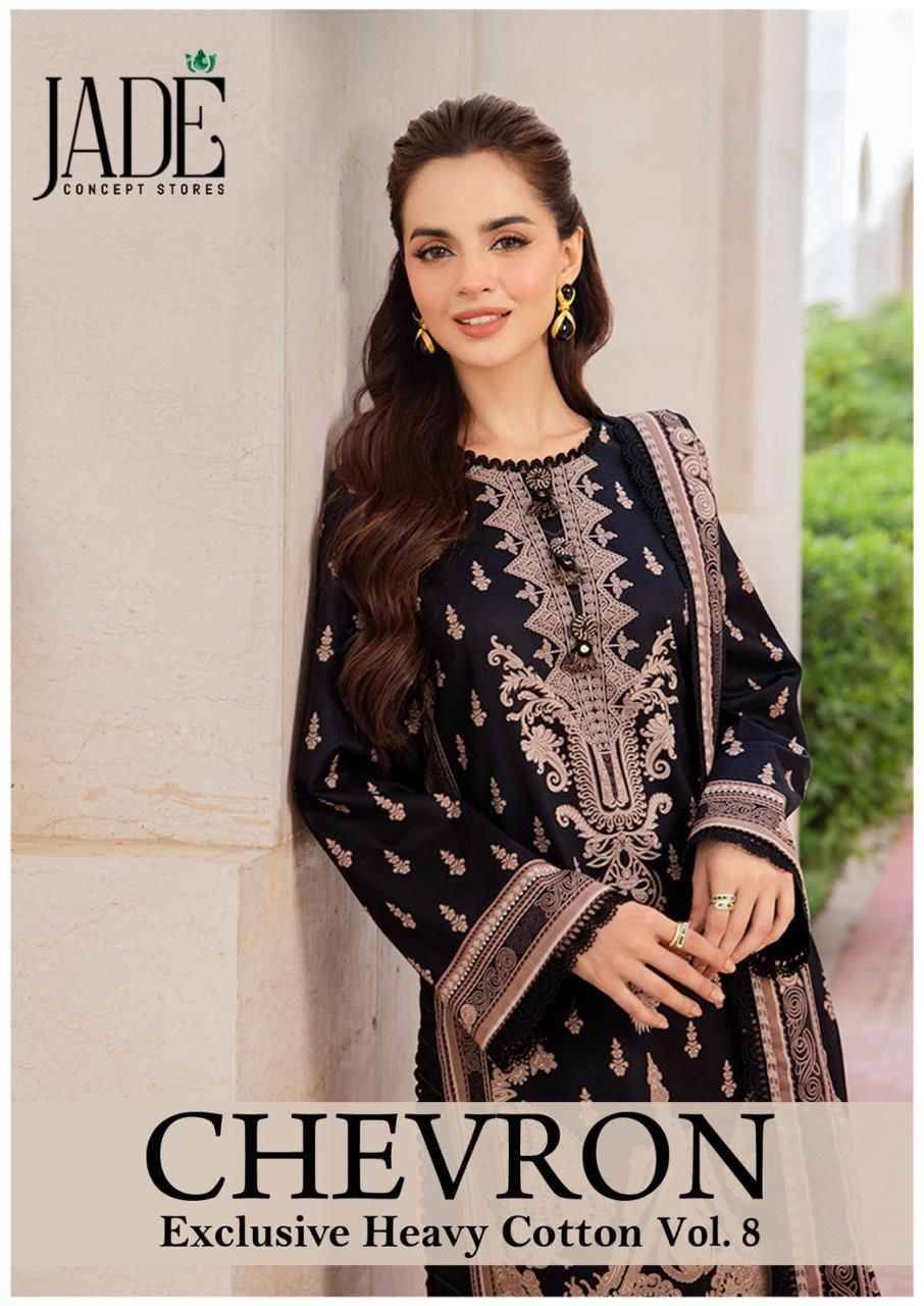 Chevron Vol-8 By Jade 71 To 76 Series Beautiful Festive Suits Stylish Fancy Colorful Casual Wear & Ethnic Wear Lawn Cotton Print Dresses At Wholesale Price