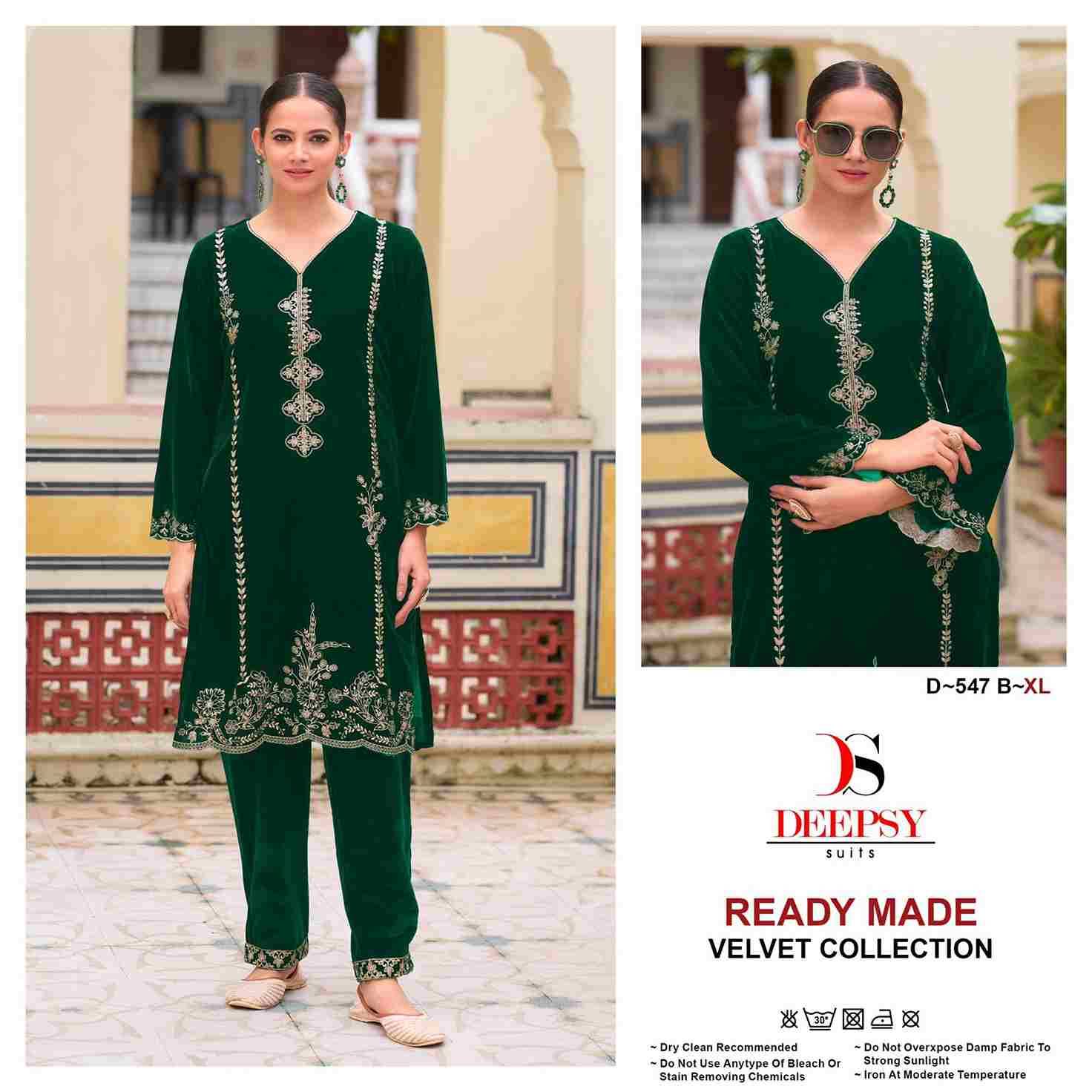 Deepsy Hit Design 547 Colours By Deepsy Suits 547-A To 547-D Series Designer Pakistani Suits Collection Beautiful Stylish Fancy Colorful Party Wear & Occasional Wear Velvet Kurtis With Bottom At Wholesale Price