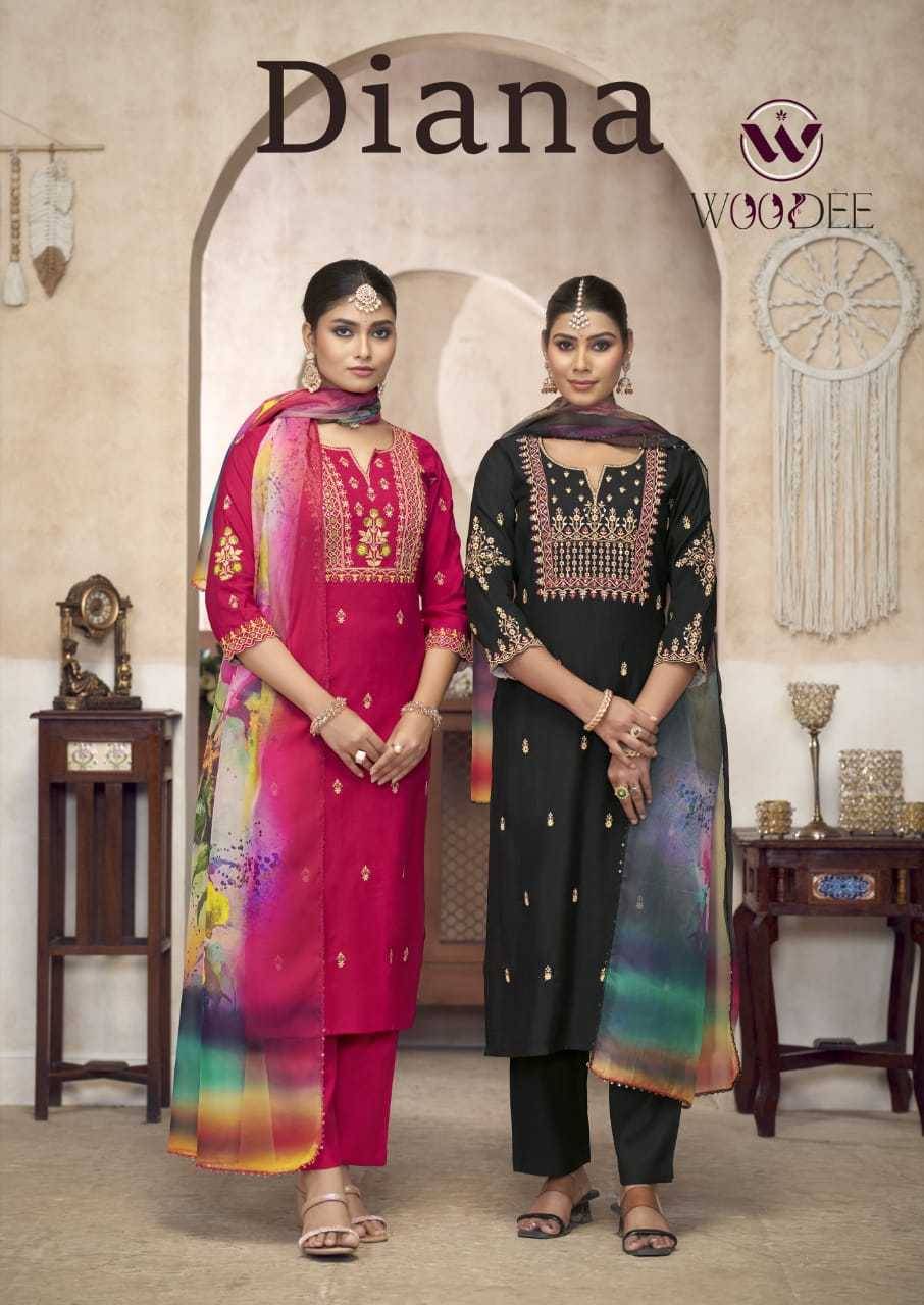 Diana By Woodee 1001 To 1006 Series Designer Stylish Fancy Colorful Beautiful Party Wear & Ethnic Wear Collection Viscose Silk Dresses At Wholesale Price