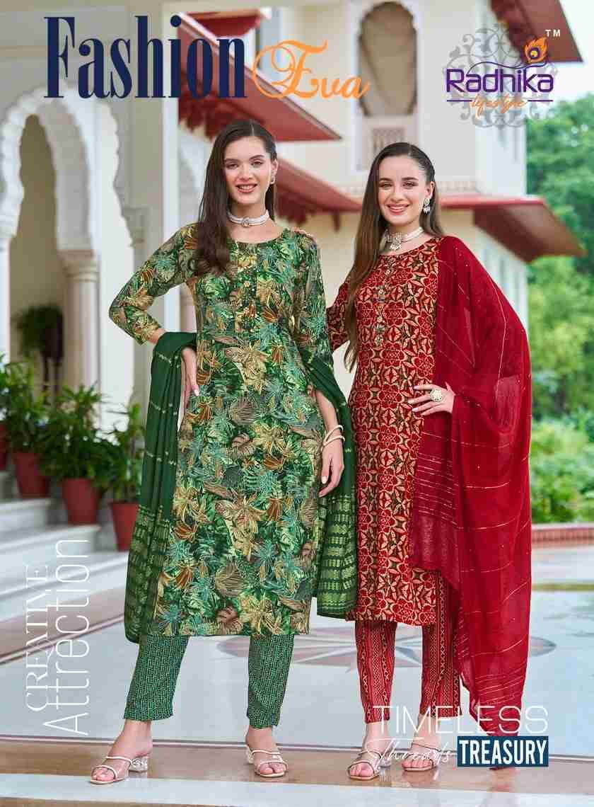 Fashion Eva By Radhika Lifestyle 1001 To 1008 Series Designer Stylish Fancy Colorful Beautiful Party Wear & Ethnic Wear Collection Rayon Foil Print Dresses At Wholesale Price