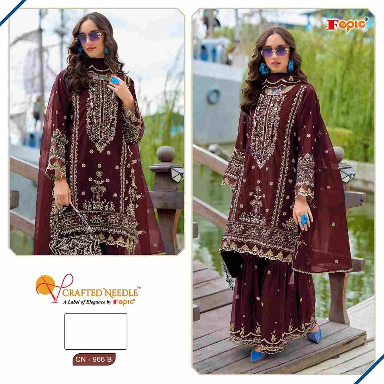 Fepic 966 Colours By Fepic 966-A To 966-C Series Beautiful Pakistani Suits Colorful Stylish Fancy Casual Wear & Ethnic Wear Pure Organza Embroidered Dresses At Wholesale Price