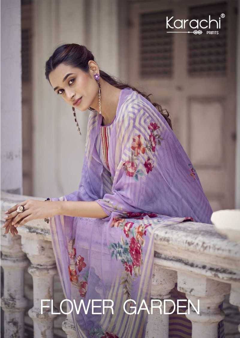 Flower Garden By Karachi Prints 38001 To 38006 Series Beautiful Festive Suits Colorful Stylish Fancy Casual Wear & Ethnic Wear Pure Cambric Print With Work Dresses At Wholesale Price