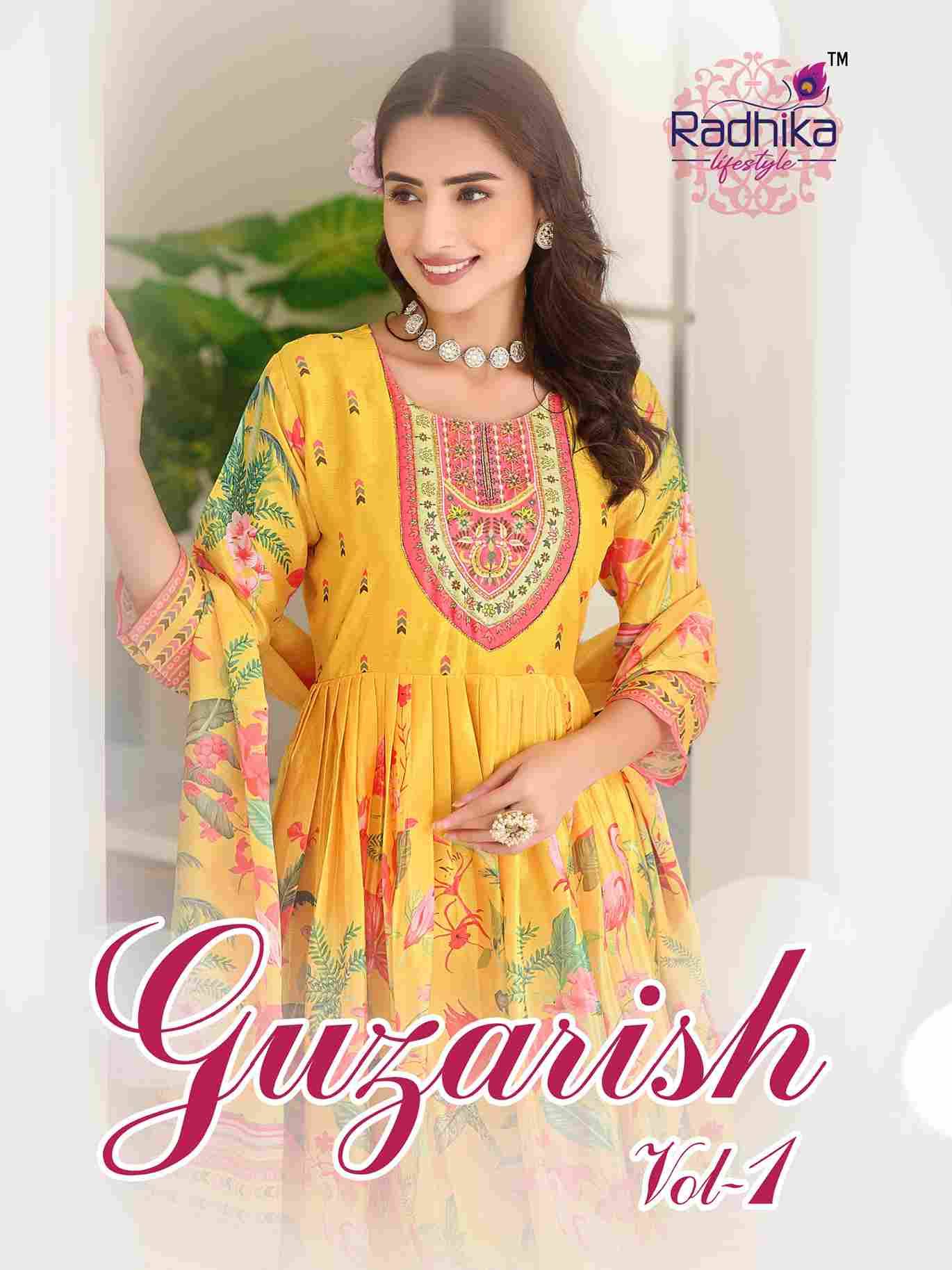 Guzarish Vol-1 By Radhika Lifestyle 1001 To 1004 Series Beautiful Festive Suits Stylish Fancy Colorful Casual Wear & Ethnic Wear Chinnon Dresses At Wholesale Price