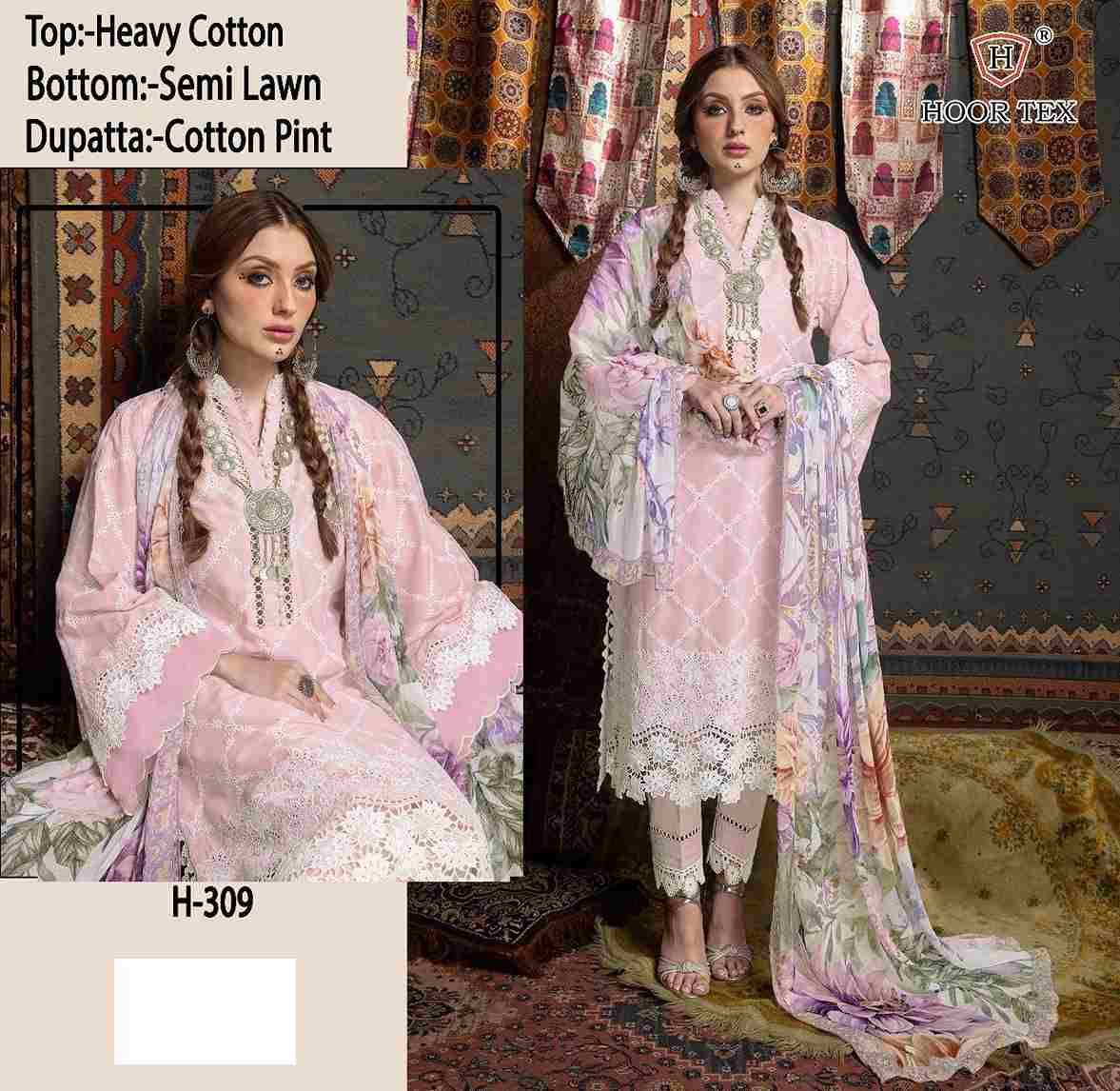 Hoor Tex Hit Design H-309 By Hoor Tex Designer Festive Pakistani Suits Collection Beautiful Stylish Fancy Colorful Party Wear & Occasional Wear Cotton Print Dresses At Wholesale Price