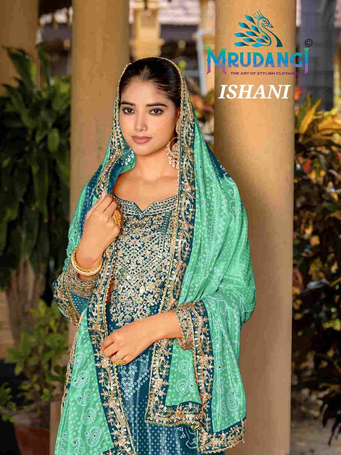 Ishani By Mrudangi 2097 To 2101 Series Beautiful Festive Suits Colorful Stylish Fancy Casual Wear & Ethnic Wear Chinnon Embroidered Dresses At Wholesale Price