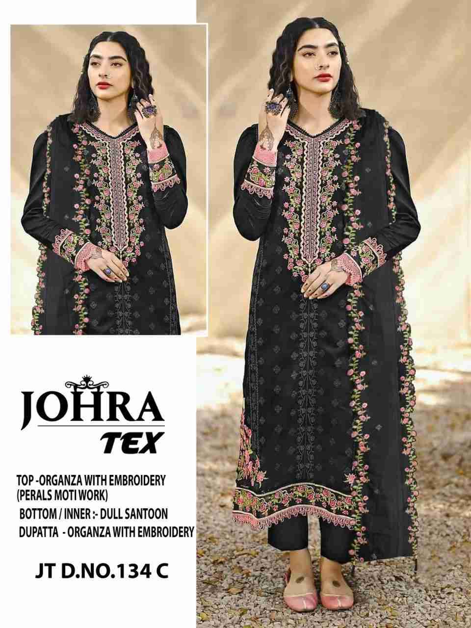 Johra Hit Design 134-C By Johra Tex Pakistani Suits Beautiful Fancy Colorful Stylish Party Wear & Occasional Wear Organza Embroidery Dresses At Wholesale Price