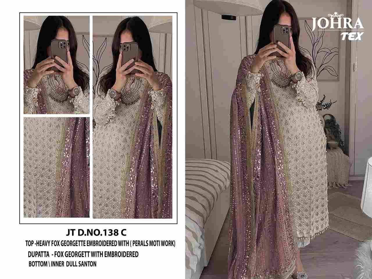 Johra Hit Design 138-C By Johra Tex Pakistani Suits Collection Beautiful Stylish Fancy Colorful Party Wear & Occasional Wear Faux Georgette Dresses At Wholesale Price