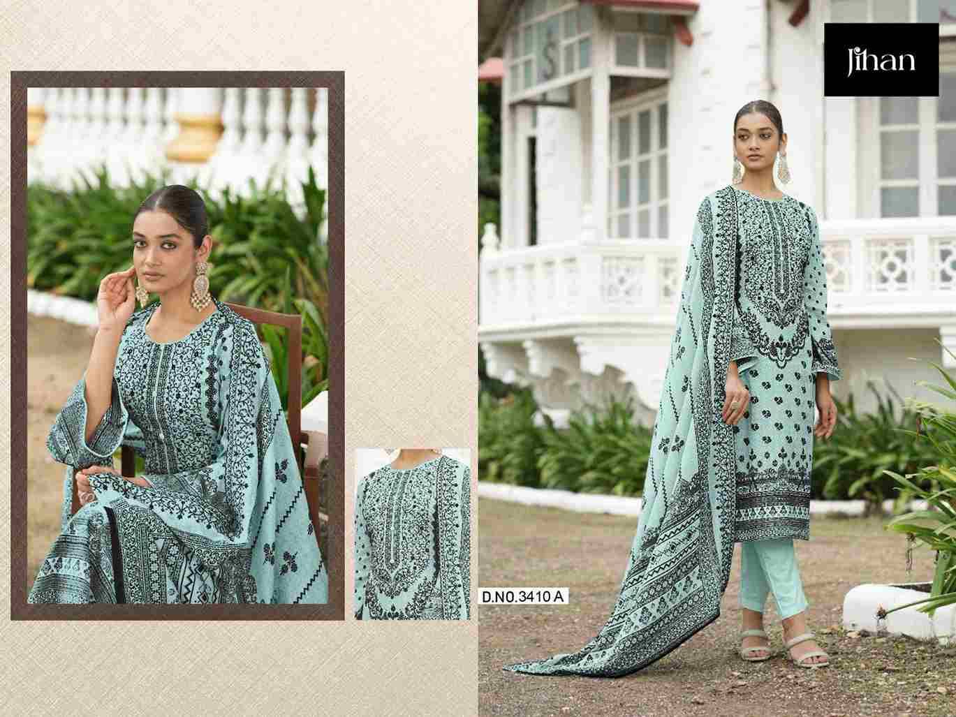 Jihan 3410 Colours By Jihan 3410 To 3410-C Series Beautiful Stylish Pakistani Suits Fancy Colorful Casual Wear & Ethnic Wear & Ready To Wear Pure Lawn Print Dresses At Wholesale Price