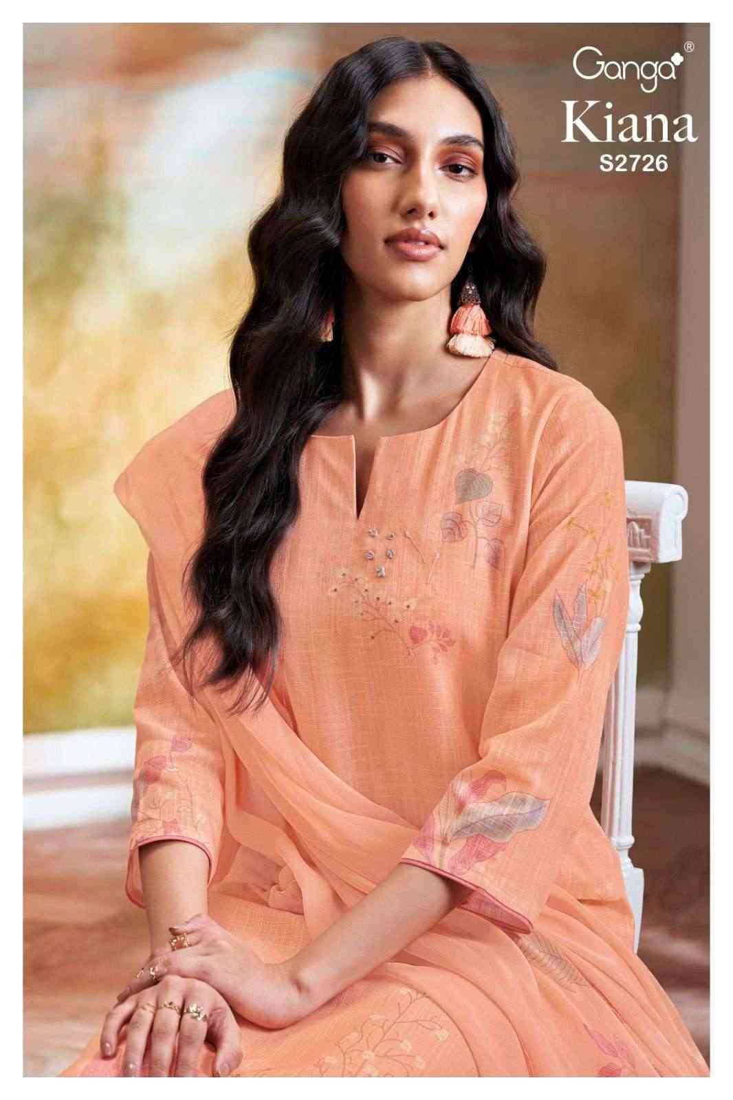 Kiana-2726 By Ganga Fashion 2726-A To 2726-D Series Beautiful Festive Suits Colorful Stylish Fancy Casual Wear & Ethnic Wear Premium Cotton Linen Dresses At Wholesale Price