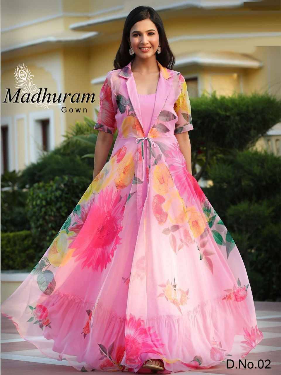 Madhuram By Fashid Wholesale 01 To 06 Series Designer Stylish Fancy Colorful Beautiful Party Wear & Ethnic Wear Collection Cotton Gown With Jackets At Wholesale Price