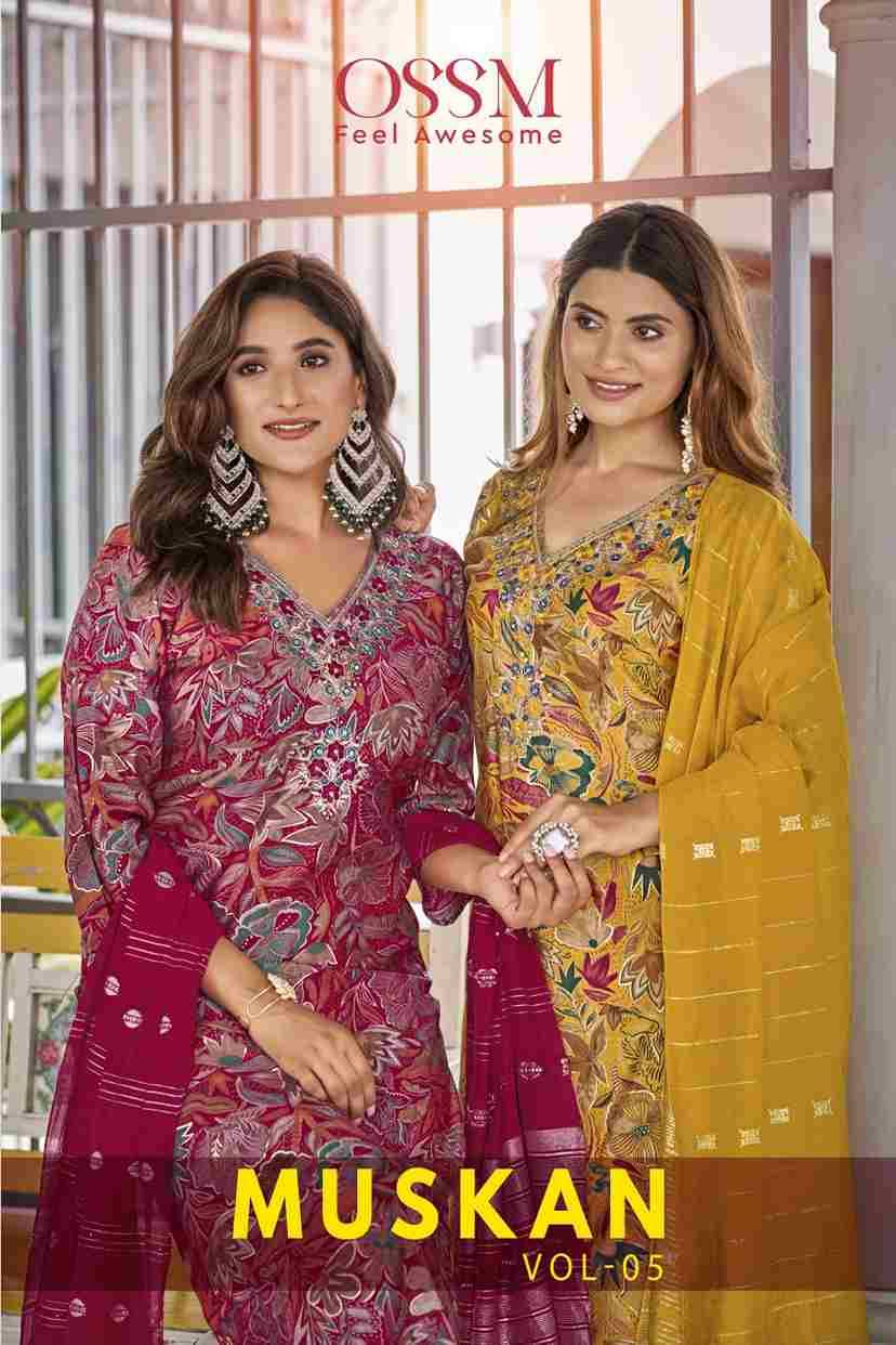 Muskan Vol-5 By Ossm 1001 To 1006 Series Beautiful Festive Suits Colorful Stylish Fancy Casual Wear & Ethnic Wear Modal Chanderi Print Dresses At Wholesale Price