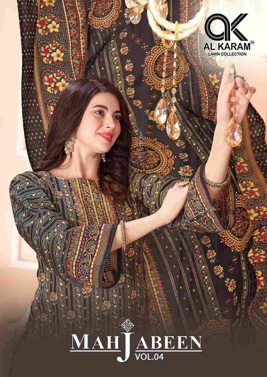 Mahjabeen Vol-4 By Al Karam Lawn Collection 4001 To 4008 Series Beautiful Festive Suits Colorful Stylish Fancy Casual Wear & Ethnic Wear Pure Cotton Print Dresses At Wholesale Price