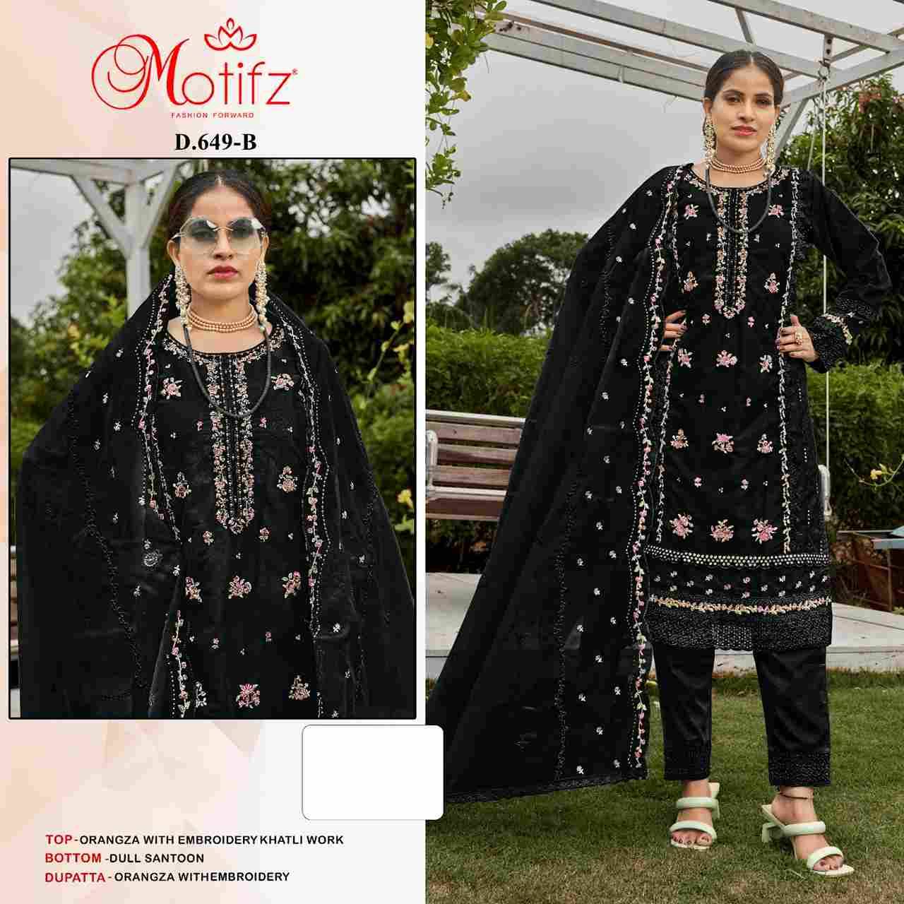 Motifz Hit Design 649 Colours By Motifz 649-A To 649-D Series Beautiful Pakistani Suits Colorful Stylish Fancy Casual Wear & Ethnic Wear Organza Dresses At Wholesale Price