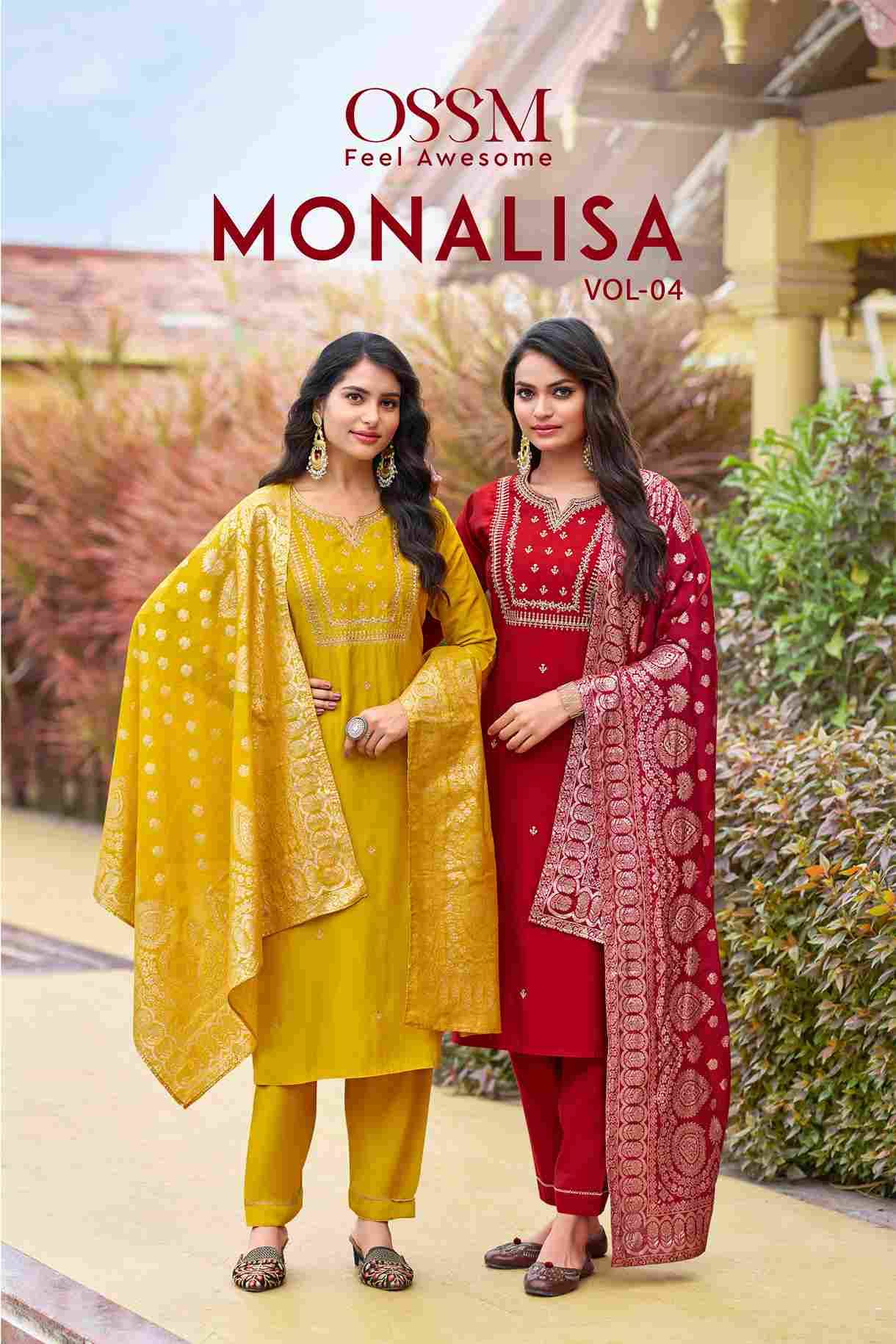 Monalisa Vol-4 By Ossm 1001 To 1006 Series Beautiful Festive Suits Colorful Stylish Fancy Casual Wear & Ethnic Wear Pure Viscose Slub Print Dresses At Wholesale Price