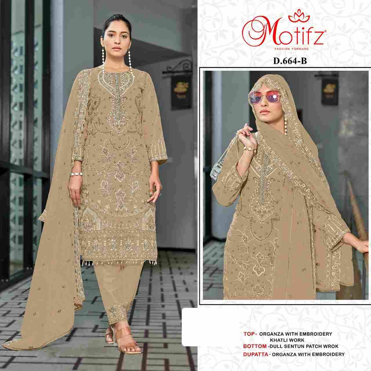 Motifz Hit Design 664 Colours By Motifz 664-A To 664-D Series Beautiful Pakistani Suits Colorful Stylish Fancy Casual Wear & Ethnic Wear Organza Dresses At Wholesale Price