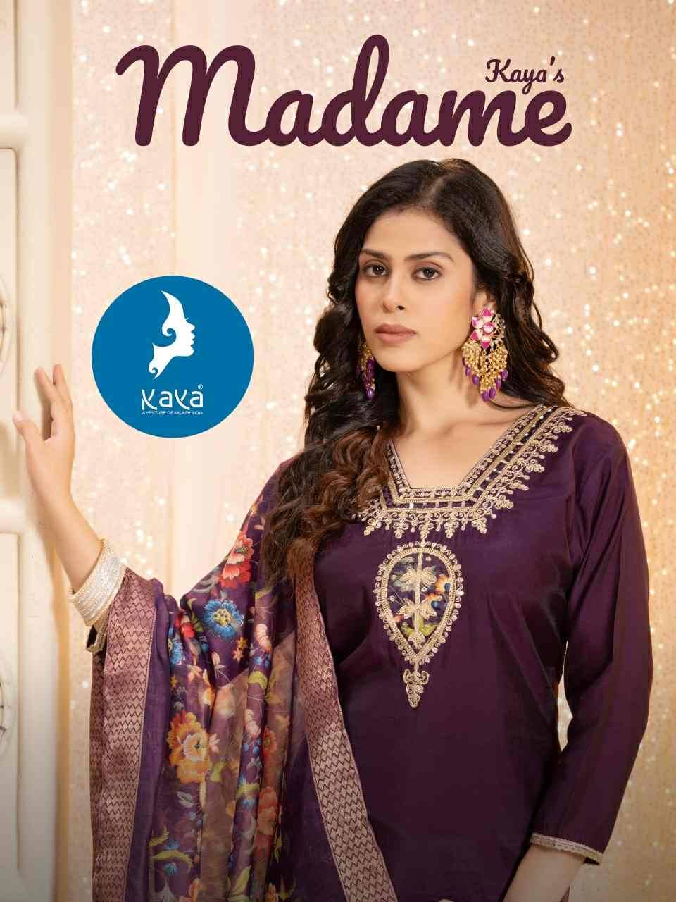 Madame By Kaya 01 To 08 Series Designer Stylish Fancy Colorful Beautiful Party Wear & Ethnic Wear Collection Roman Silk Dresses At Wholesale Price