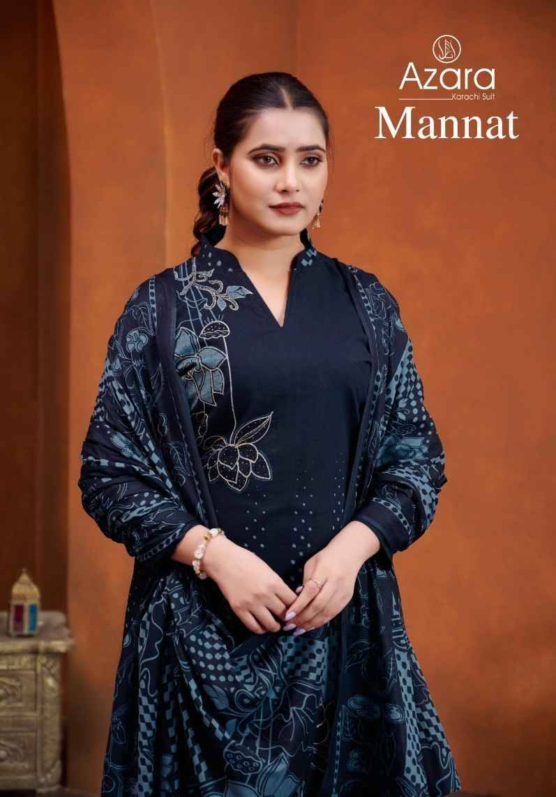 Mannat By Azara 13001 To 13004 Series Beautiful Festive Suits Stylish Fancy Colorful Casual Wear & Ethnic Wear Cotton Lawn Dresses At Wholesale Price