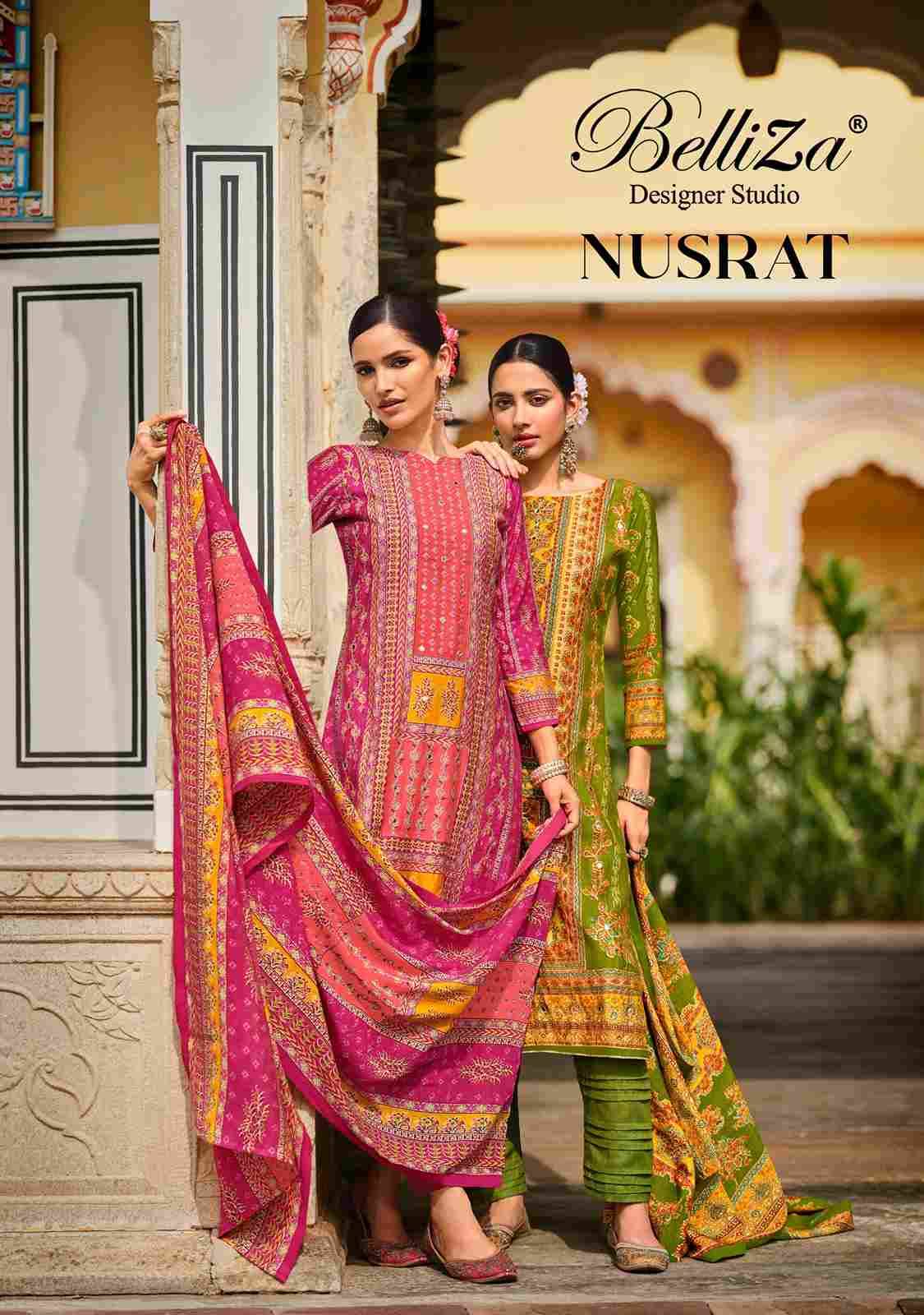 Nusrat By Belliza 957-001 To 957-006 Series Beautiful Festive Suits Stylish Fancy Colorful Casual Wear & Ethnic Wear Pure Viscose Muslin Print Dresses At Wholesale Price