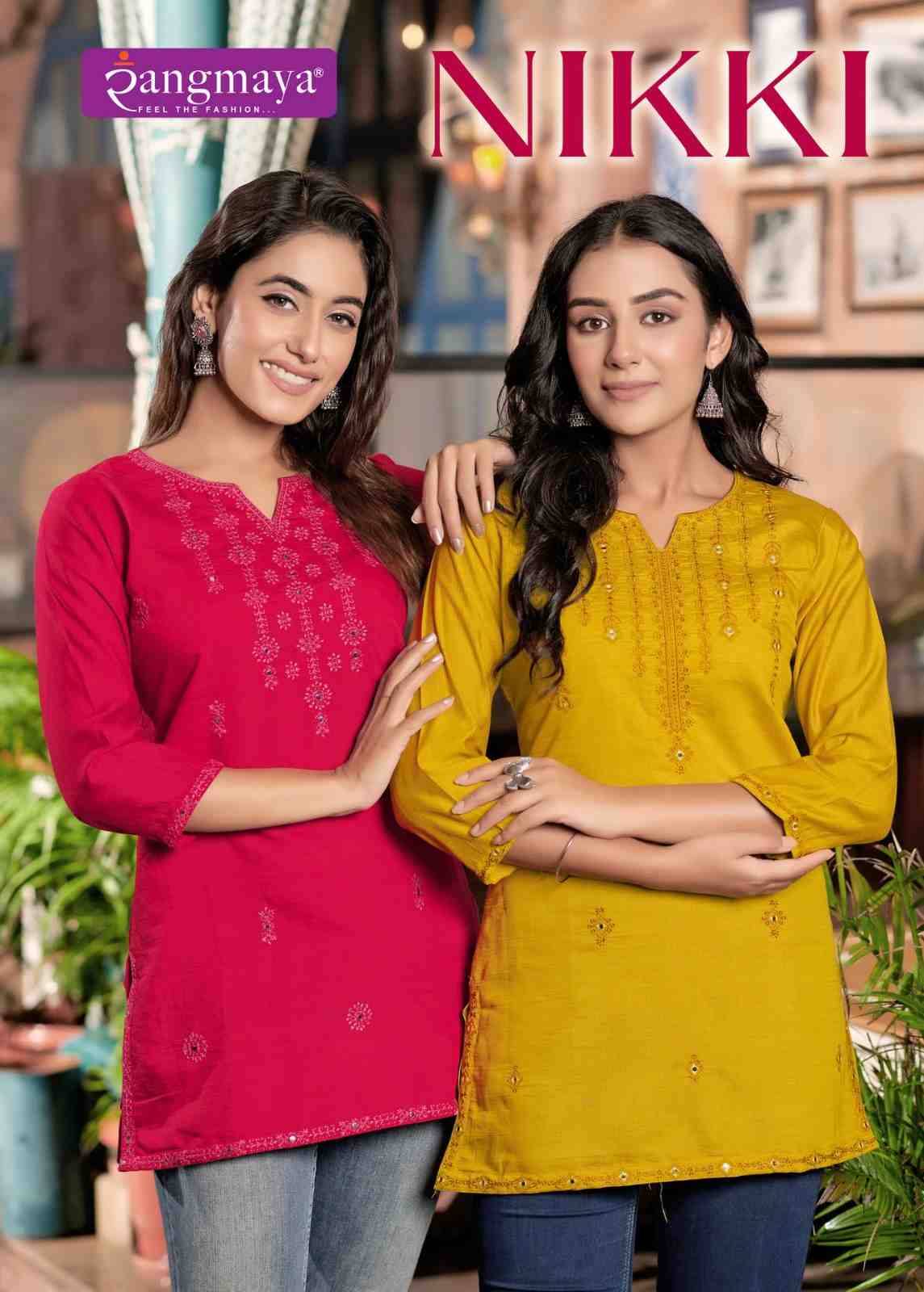 Nikki By Rangmaya 101 To 108 Series Designer Stylish Fancy Colorful Beautiful Party Wear & Ethnic Wear Collection Vertican Tops At Wholesale Price