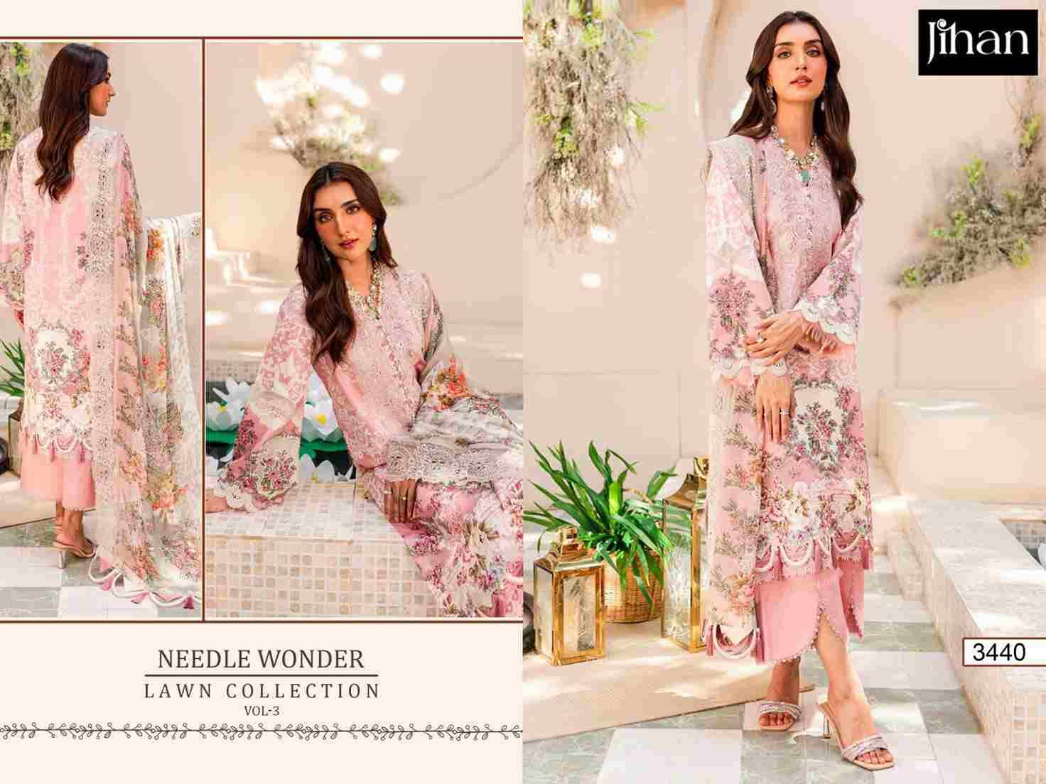 Needle Wonder Lawn Collection Vol-3 By Jihan Designer Pakistani Suits Beautiful Fancy Stylish Colorful Party Wear & Occasional Wear Pure Cotton Print Dresses At Wholesale Price