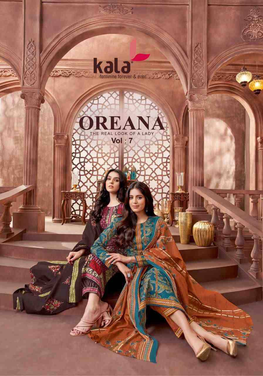 Oreana Vol-7 By Kala 6301-B To 6312-B Series Beautiful Suits Colorful Stylish Fancy Casual Wear & Ethnic Wear Pure Cotton Print Dresses At Wholesale Price