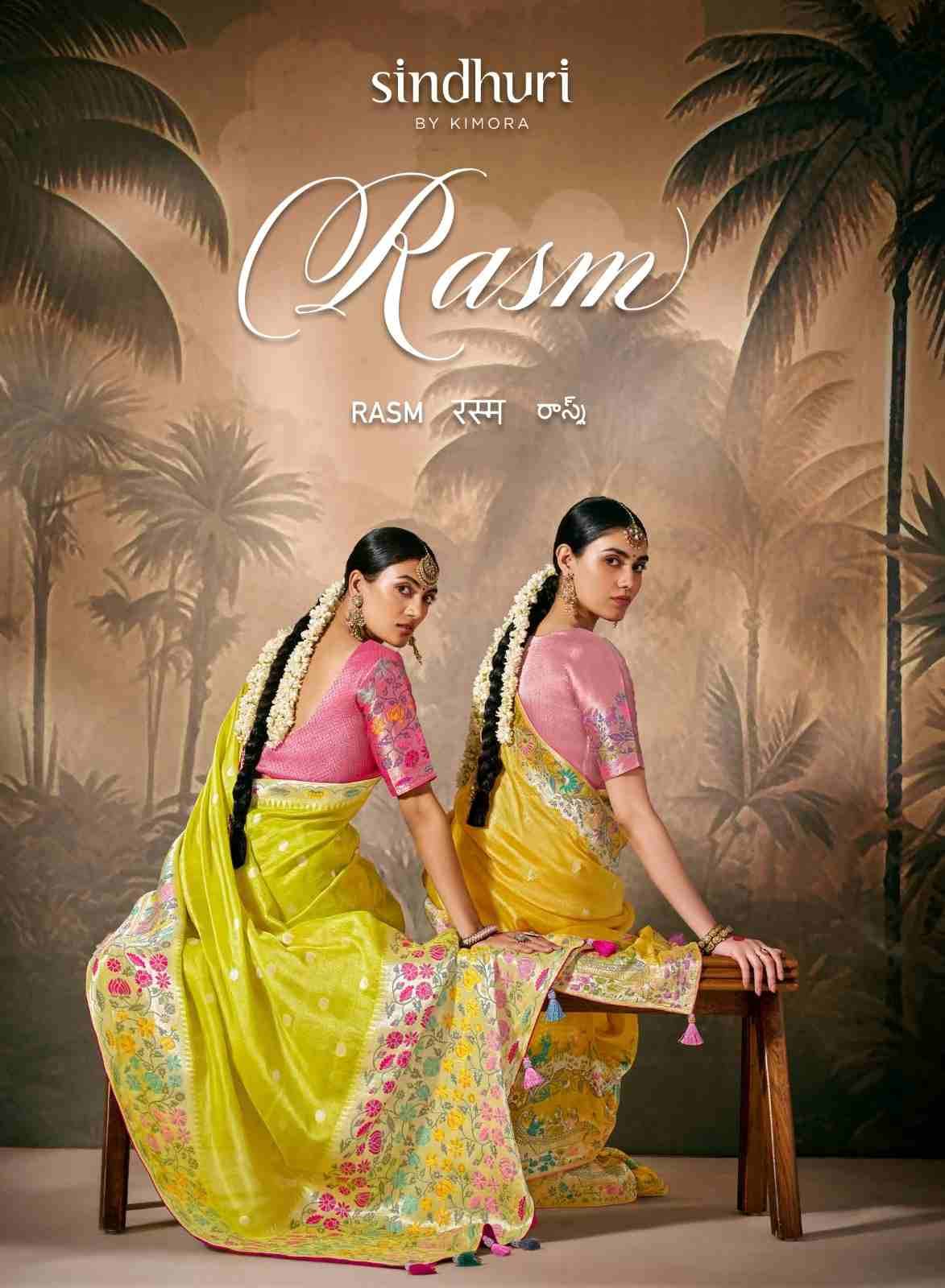 Rasm By Kimora Fashion 299 To 307 Series Indian Traditional Wear Collection Beautiful Stylish Fancy Colorful Party Wear & Occasional Wear Silk Sarees At Wholesale Price