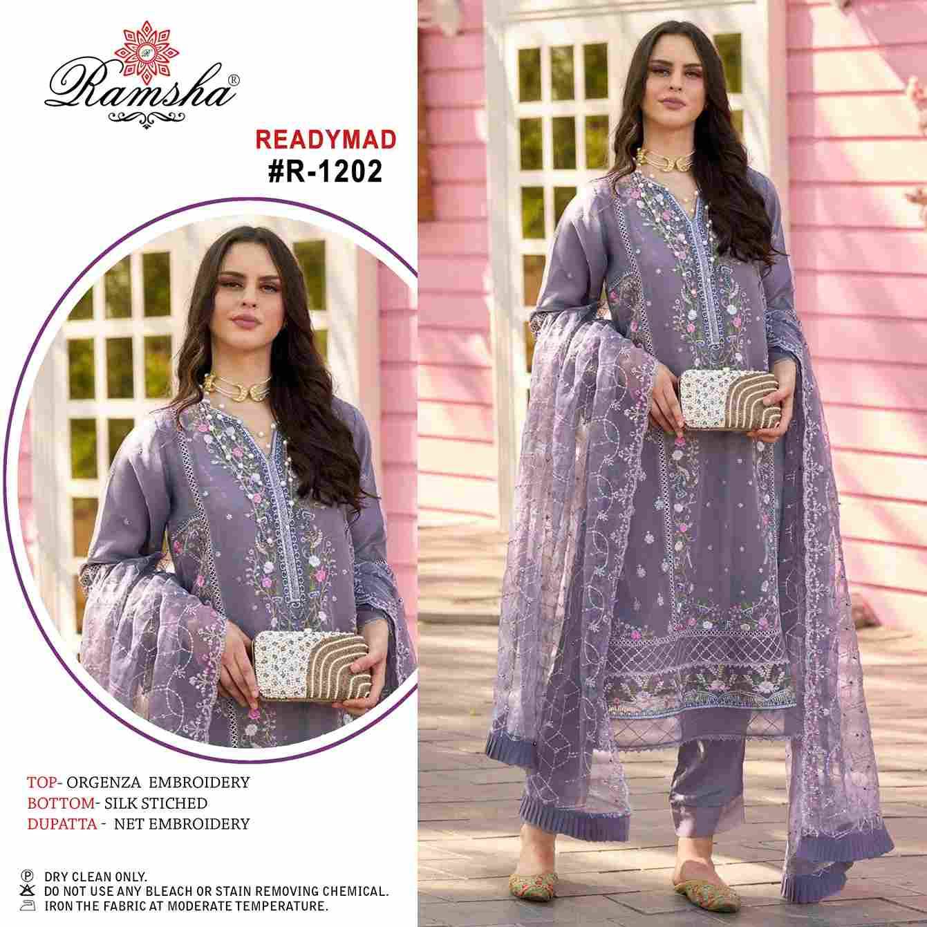 Ramsha Hit Design 1202 By Ramsha Beautiful Pakistani Suits Colorful Stylish Fancy Casual Wear & Ethnic Wear Organza Embroidered Dresses At Wholesale Price