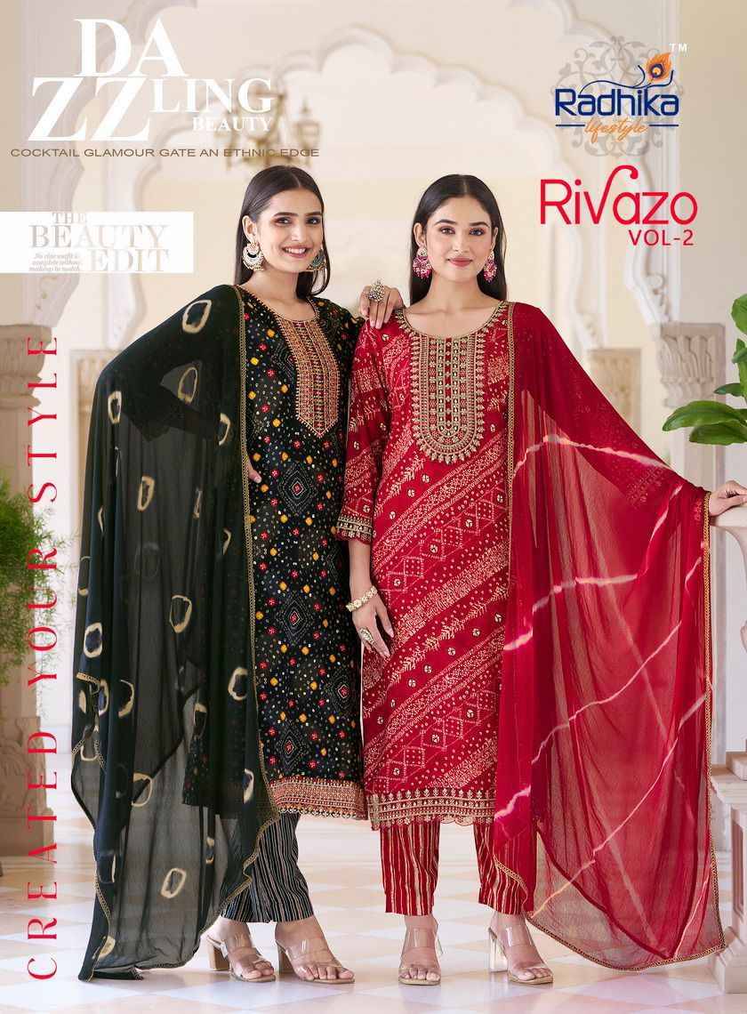 Rivazo Vol-2 By Radhika Lifestyle 2001 To 2006 Series Designer Stylish Fancy Colorful Beautiful Party Wear & Ethnic Wear Collection Rayon Print Dresses At Wholesale Price