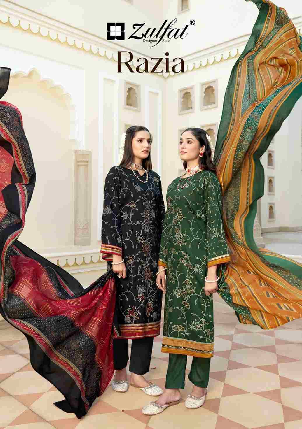 Rabia By Zulfat 577-001 To 577-006 Series Beautiful Festive Suits Stylish Fancy Colorful Casual Wear & Ethnic Wear Pure Jam Cotton Print Dresses At Wholesale Price