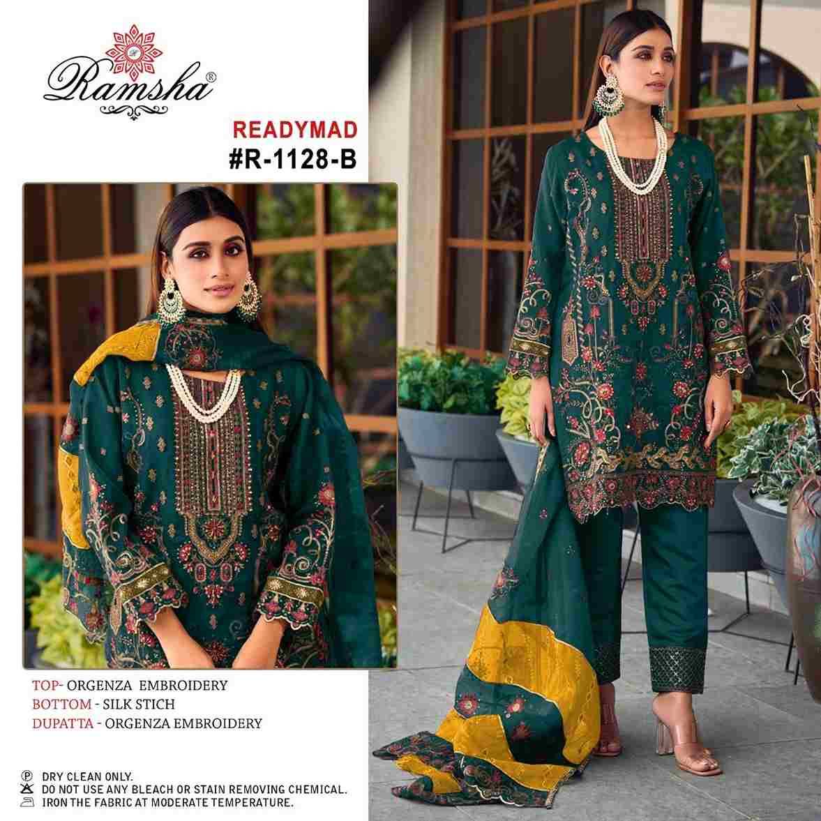 Ramsha 1128 Colours By Ramsha 1128-A To 1128-D Series Beautiful Pakistani Suits Colorful Stylish Fancy Casual Wear & Ethnic Wear Organza Dresses At Wholesale Price