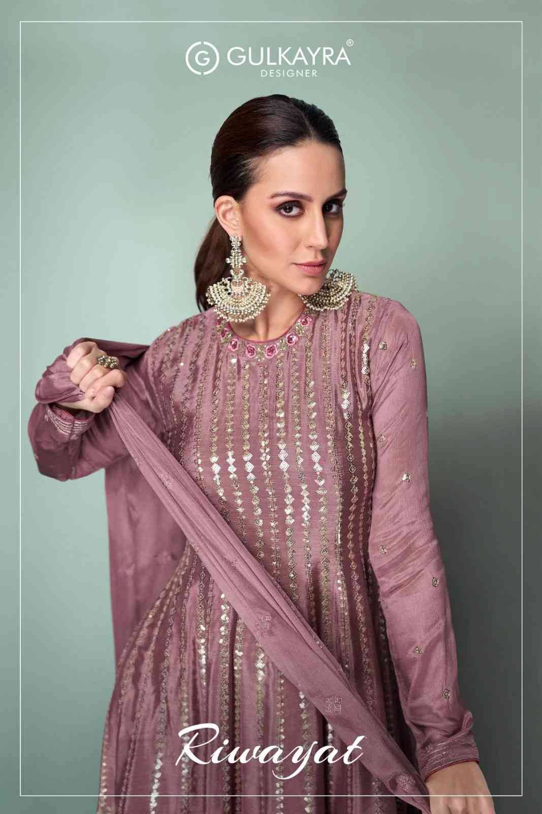 Riwayat By Gulkayra Designer 7500 To 7501 Series Designer Sharara Suits Beautiful Fancy Colorful Stylish Party Wear & Occasional Wear Heavy Chinnon Dresses At Wholesale Price