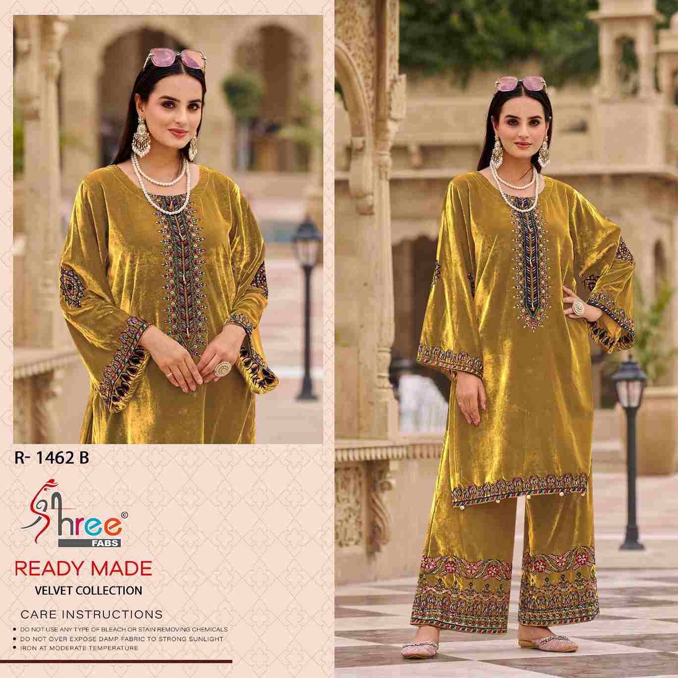 Shree Fabs Hit Design R-1462 Colours By Shree Fabs R-1462-A To R-1462-D Series Wholesale Designer Pakistani Suits Collection Beautiful Stylish Fancy Colorful Party Wear & Occasional Wear Viscose Velvet Kurtis With Bottom At Wholesale Price