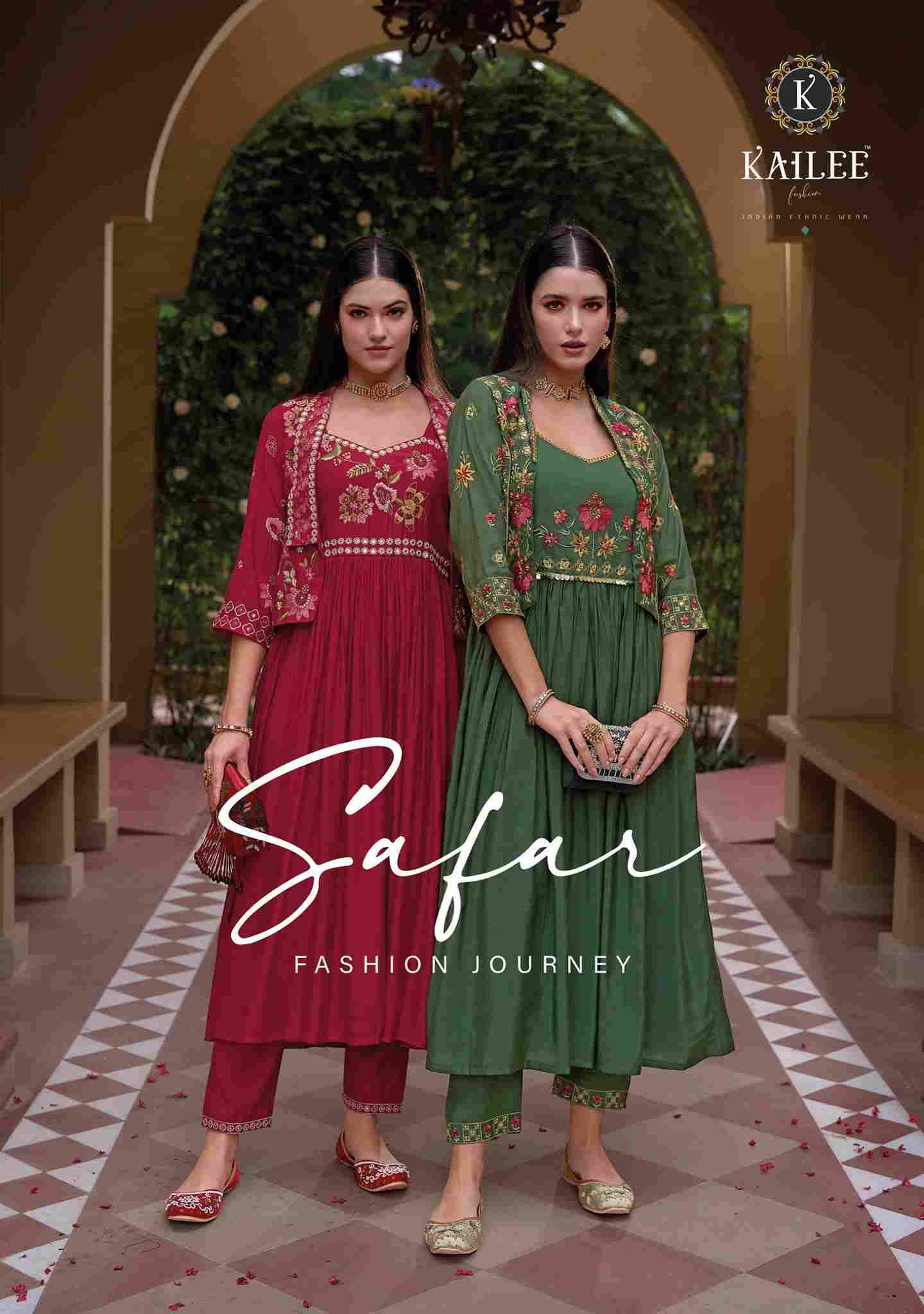 Safar By Kailee 42735 To 42739 Series Designer Stylish Fancy Colorful Beautiful Party Wear & Ethnic Wear Collection Viscose Silk Kurtis With Bottom At Wholesale Price