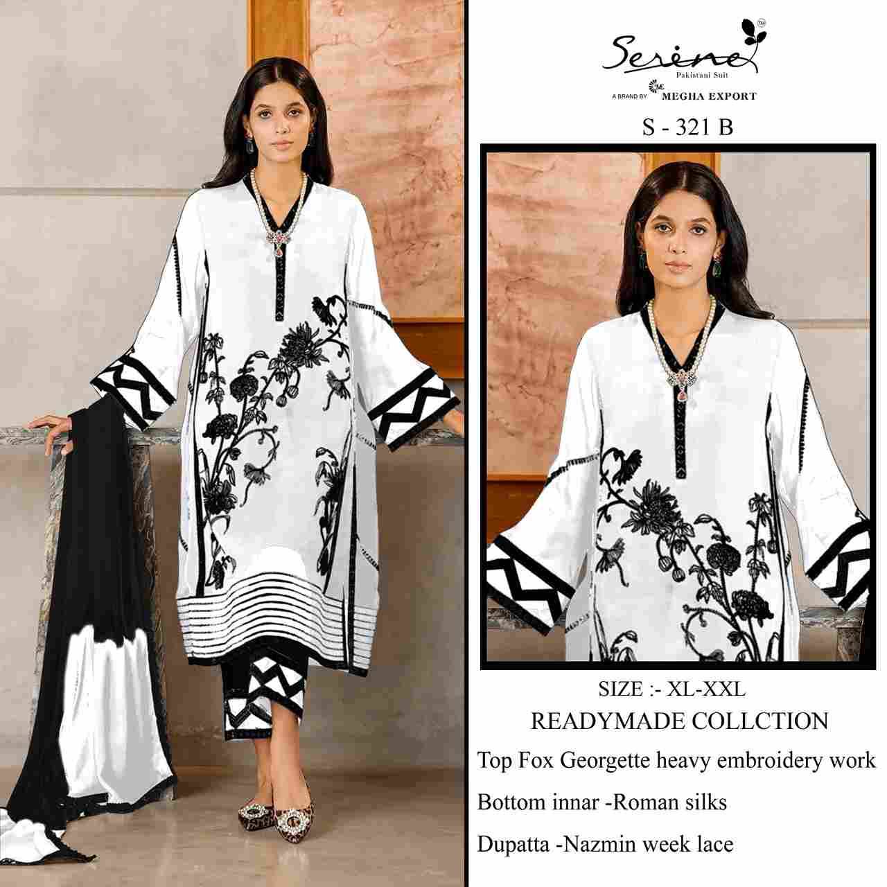 Serene Hit Design S-321 Colours By Serene S-321-A To S-321-B Series Designer Pakistani Suits Beautiful Fancy Colorful Stylish Party Wear & Occasional Wear Faux Georgette Embroidered Dresses At Wholesale Price