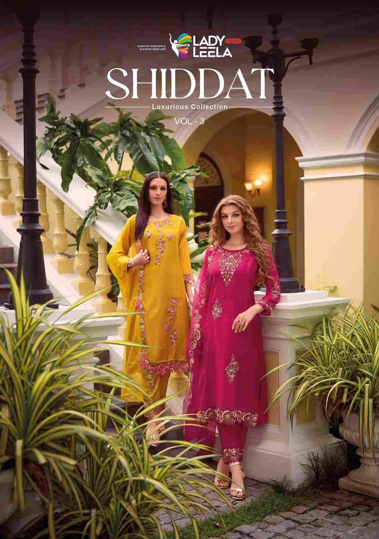 Shiddat Vol-3 By Lady Leela 1381 To 1386 Series Designer Festive Suits Beautiful Fancy Stylish Colorful Party Wear & Occasional Wear Pure Viscose Embroidered Dresses At Wholesale Price