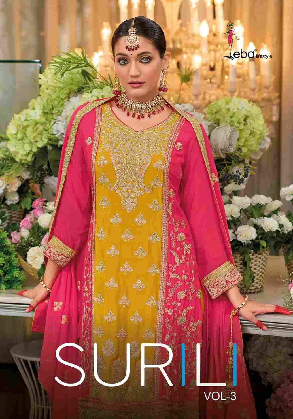 Surili Vol-3 By Eba Lifestyle 1706 To 1707 Series Designer Festive Suits Beautiful Fancy Colorful Stylish Party Wear & Occasional Wear Heavy Chinnon Dresses At Wholesale Price