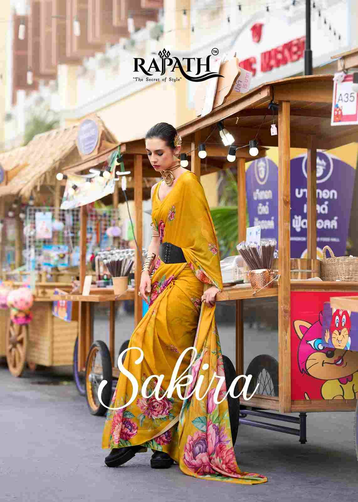 Sakira By Rajpath 730001 To 730008 Series Indian Traditional Wear Collection Beautiful Stylish Fancy Colorful Party Wear & Occasional Wear Pure Georgette Sarees At Wholesale Price