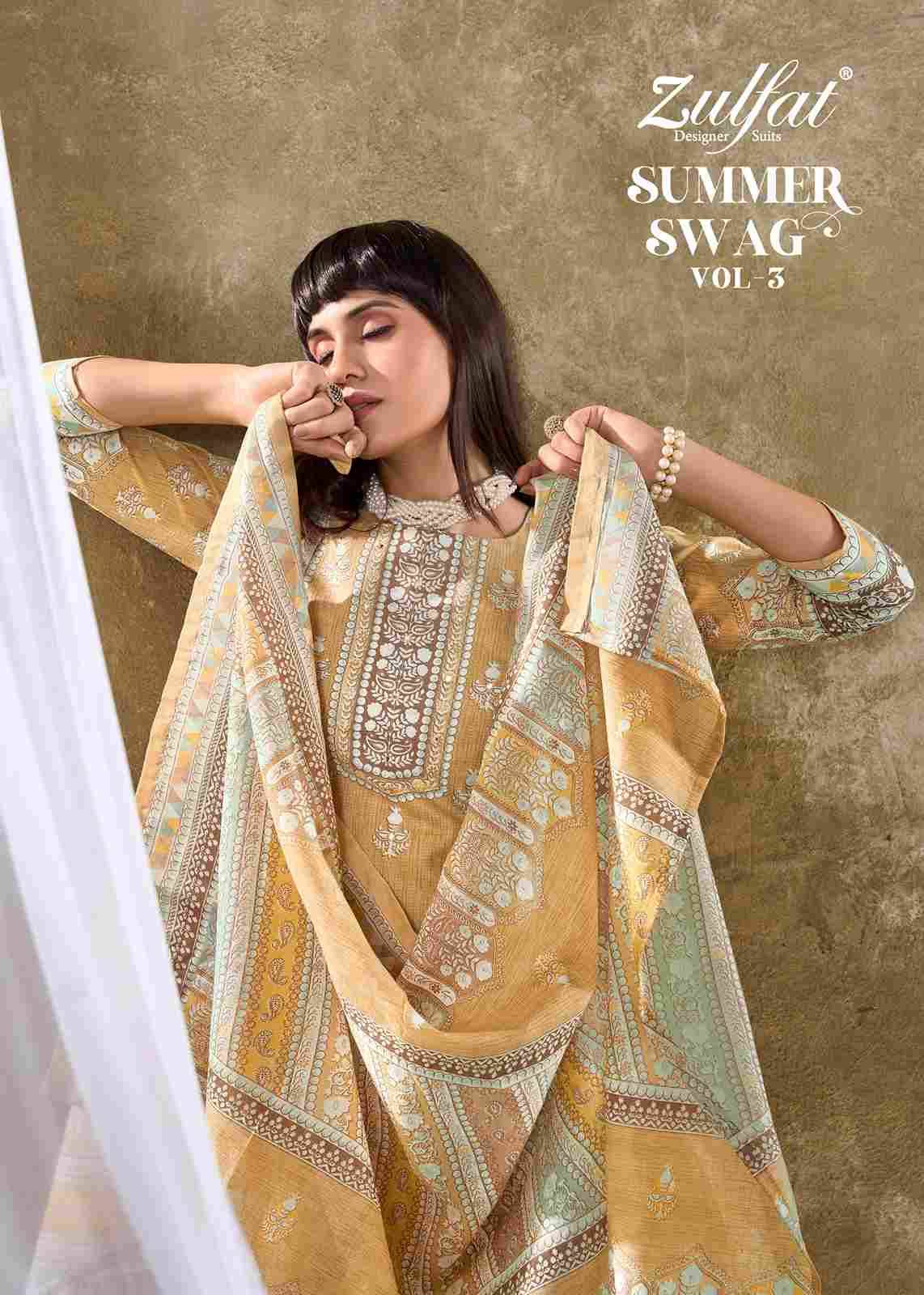 Summer Swag Vol-3 By Zulfat 578-001 To 578-006 Series Beautiful Festive Suits Stylish Fancy Colorful Casual Wear & Ethnic Wear Pure Cotton Print Dresses At Wholesale Price